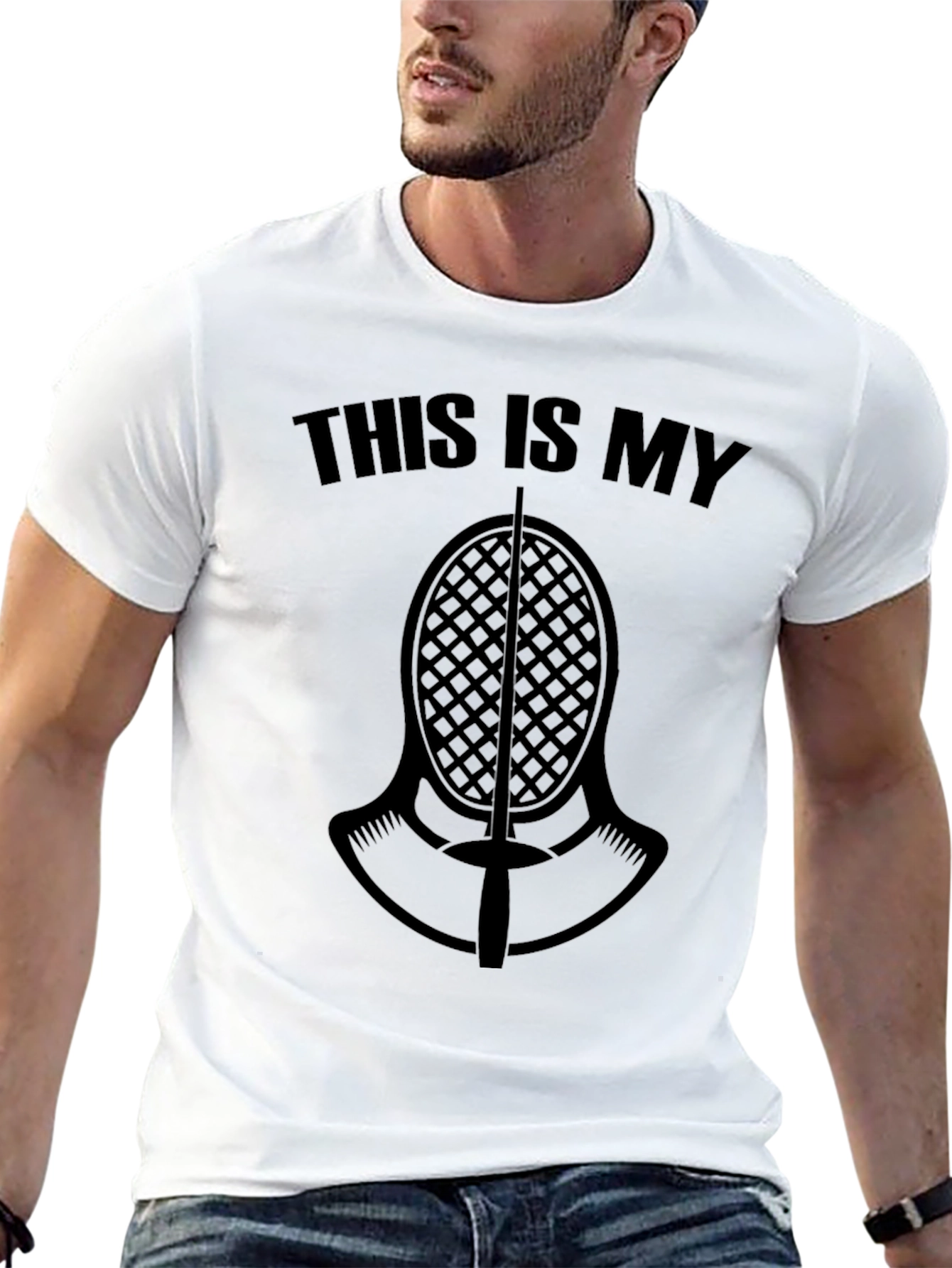 Black Fencing Mask T-Shirt: This Is My Fencing Mask view 13