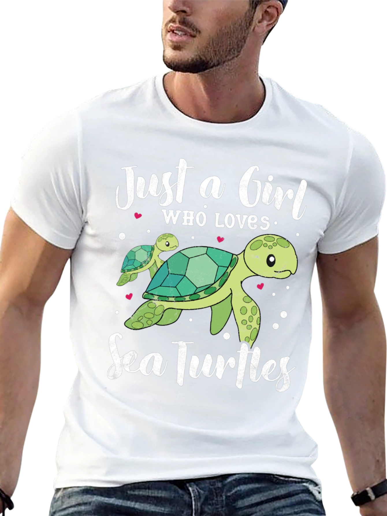 Black Just A Girl Who Loves Sea Turtles T-Shirt view 13