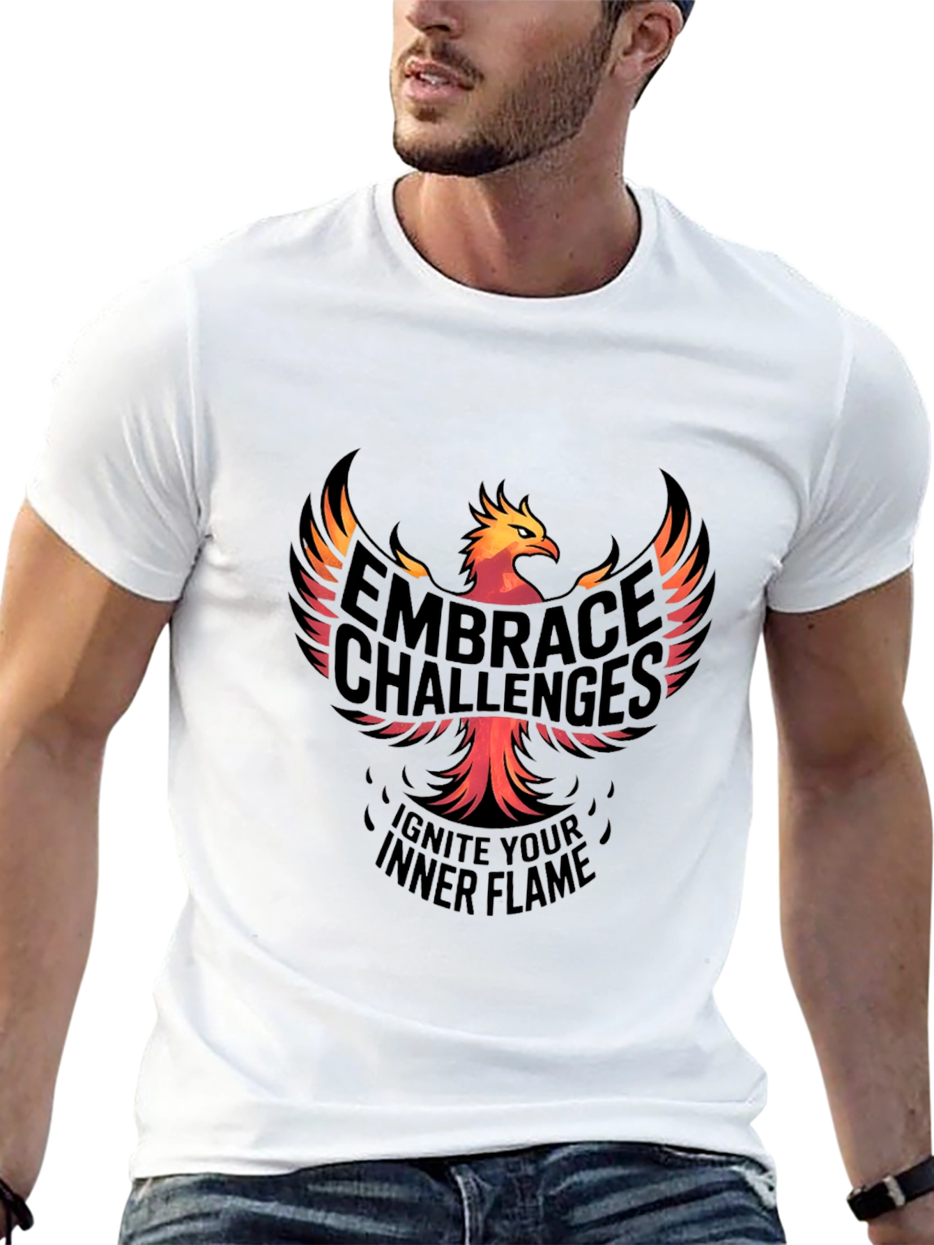 Black Embrace Challenges Graphic Tee - Ignite Your Inner Flame view 13