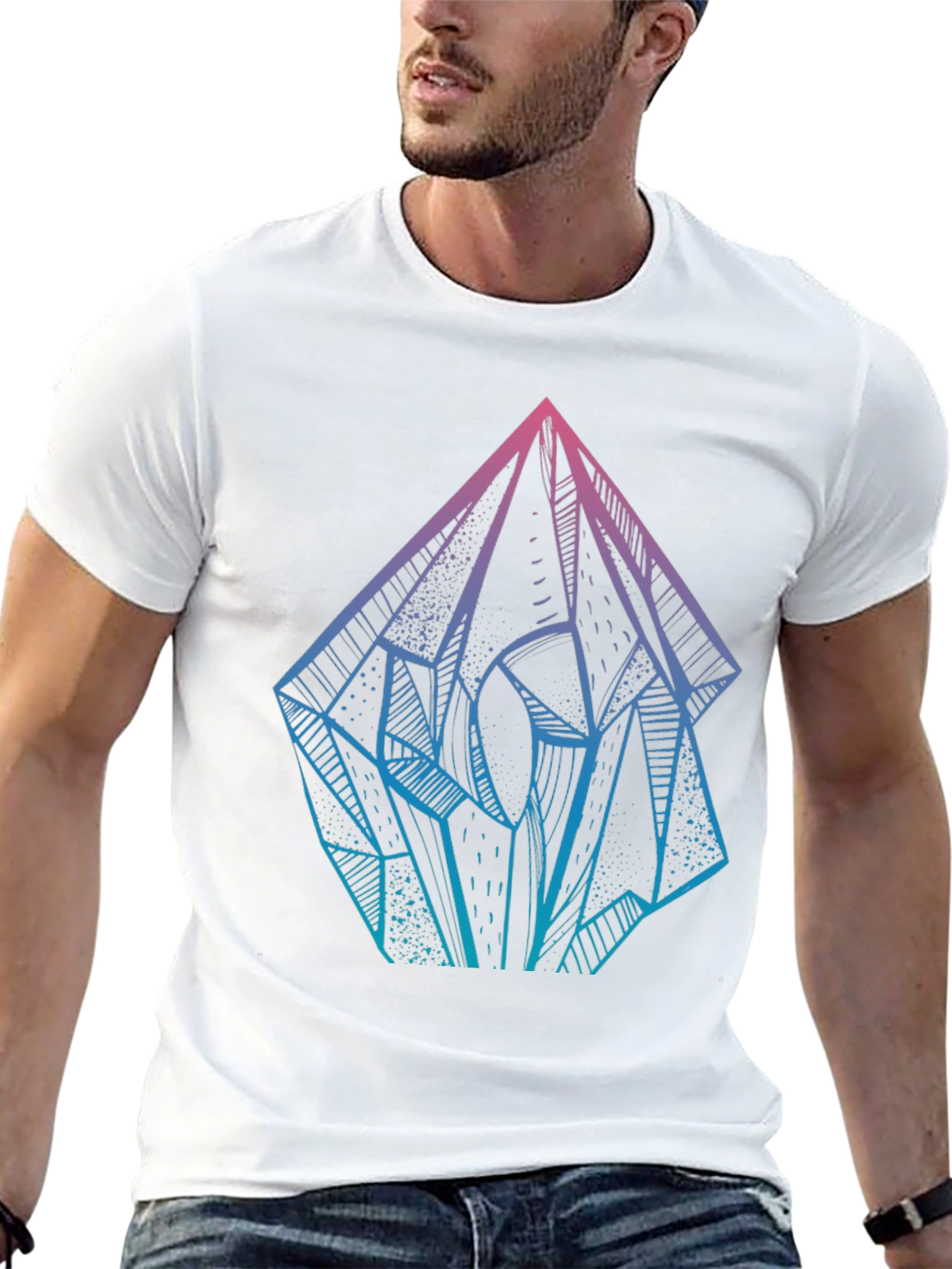 Black Crystal Prism Graphic Tee - Mens Black T-Shirt view 13