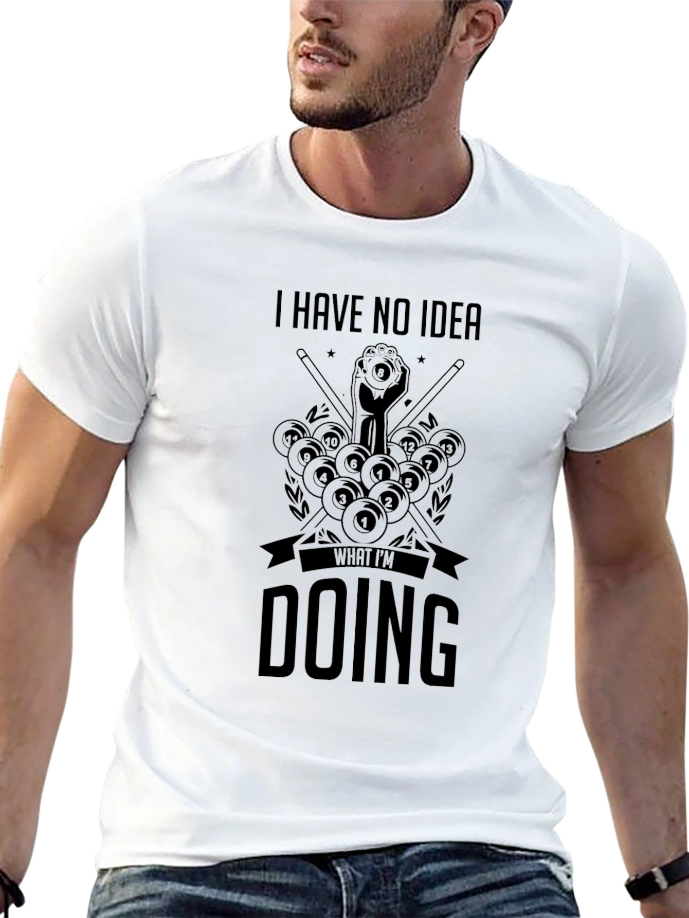 Black I Have No Idea What I'm Doing Billiards Graphic T-Shirt view 13