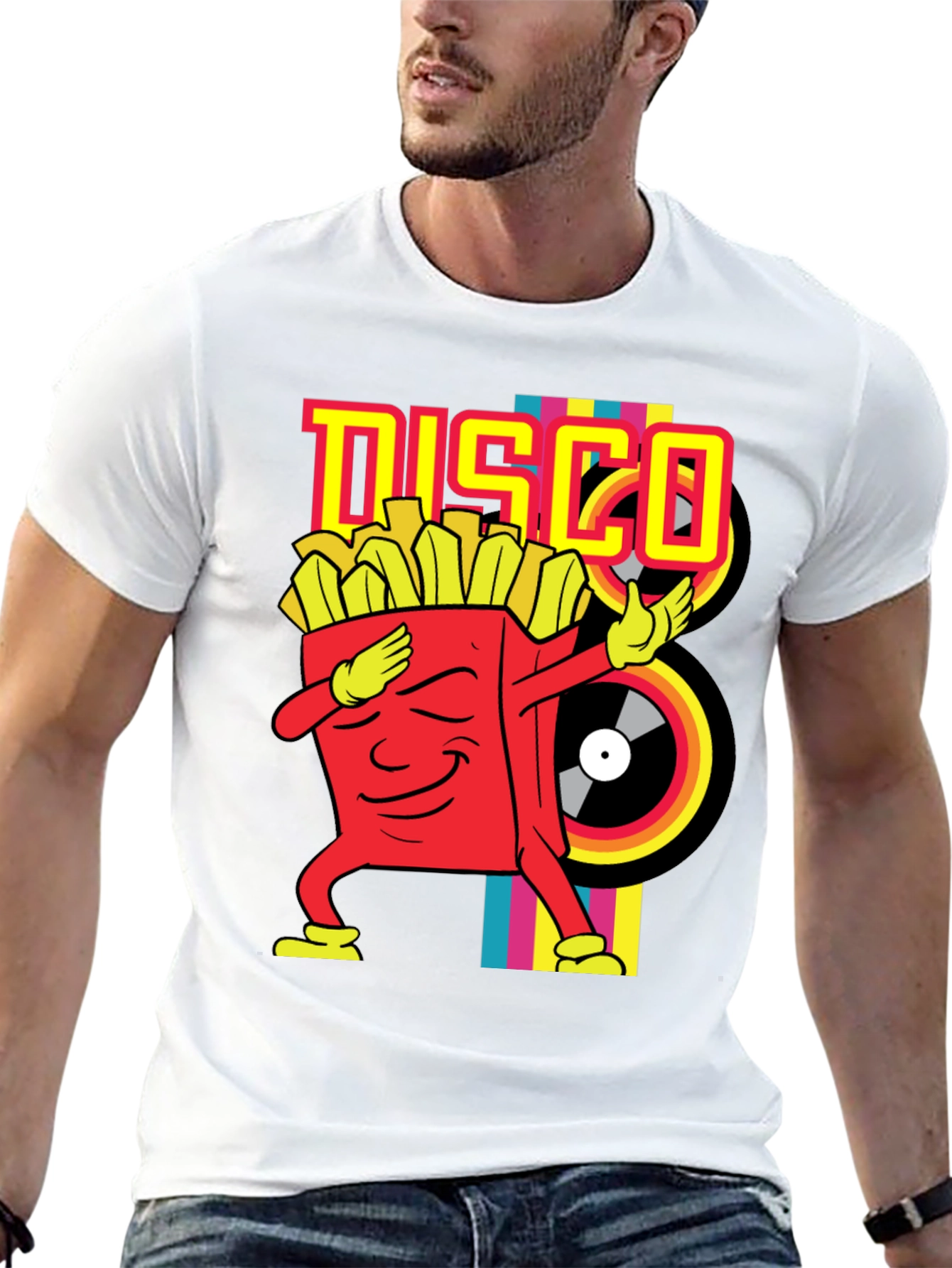 Black Disco Fries Dab Black T-Shirt view 13