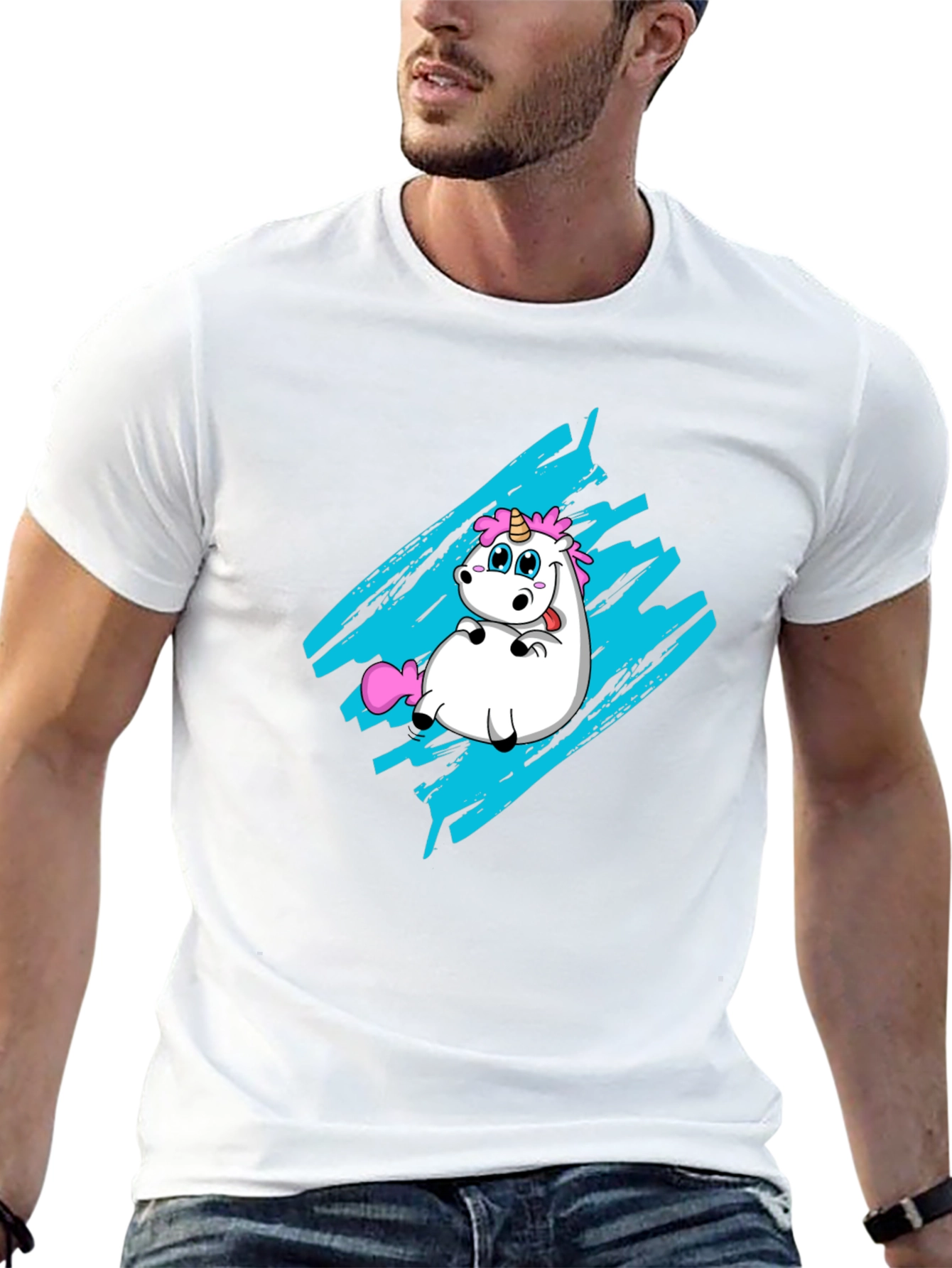 Black Unicorn Graphic Print Black T-Shirt view 13