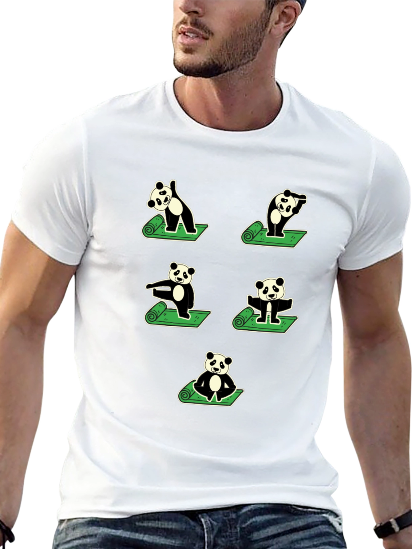 Black Yoga Panda T-Shirt view 13
