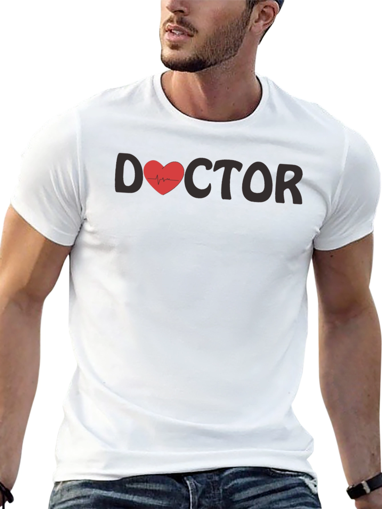 Black Doctor Heartbeat T-Shirt - Medical Profession Tee view 13