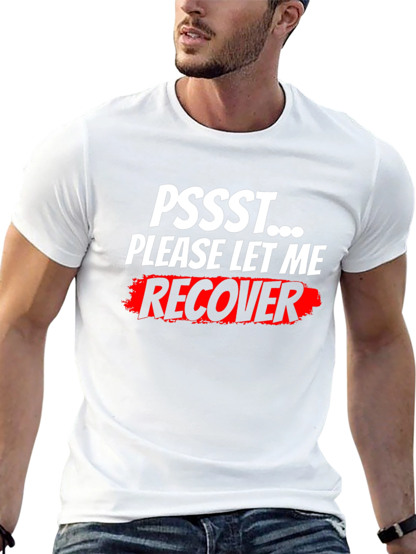 Black Pssst... Please Let Me Recover T-Shirt - Funny Slogan Tee view 13