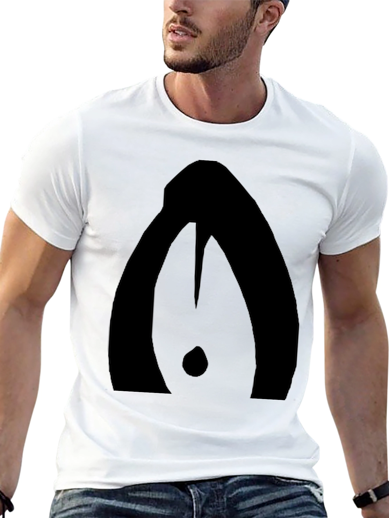 Black Modern Abstract Graphic Print Black T-Shirt view 13