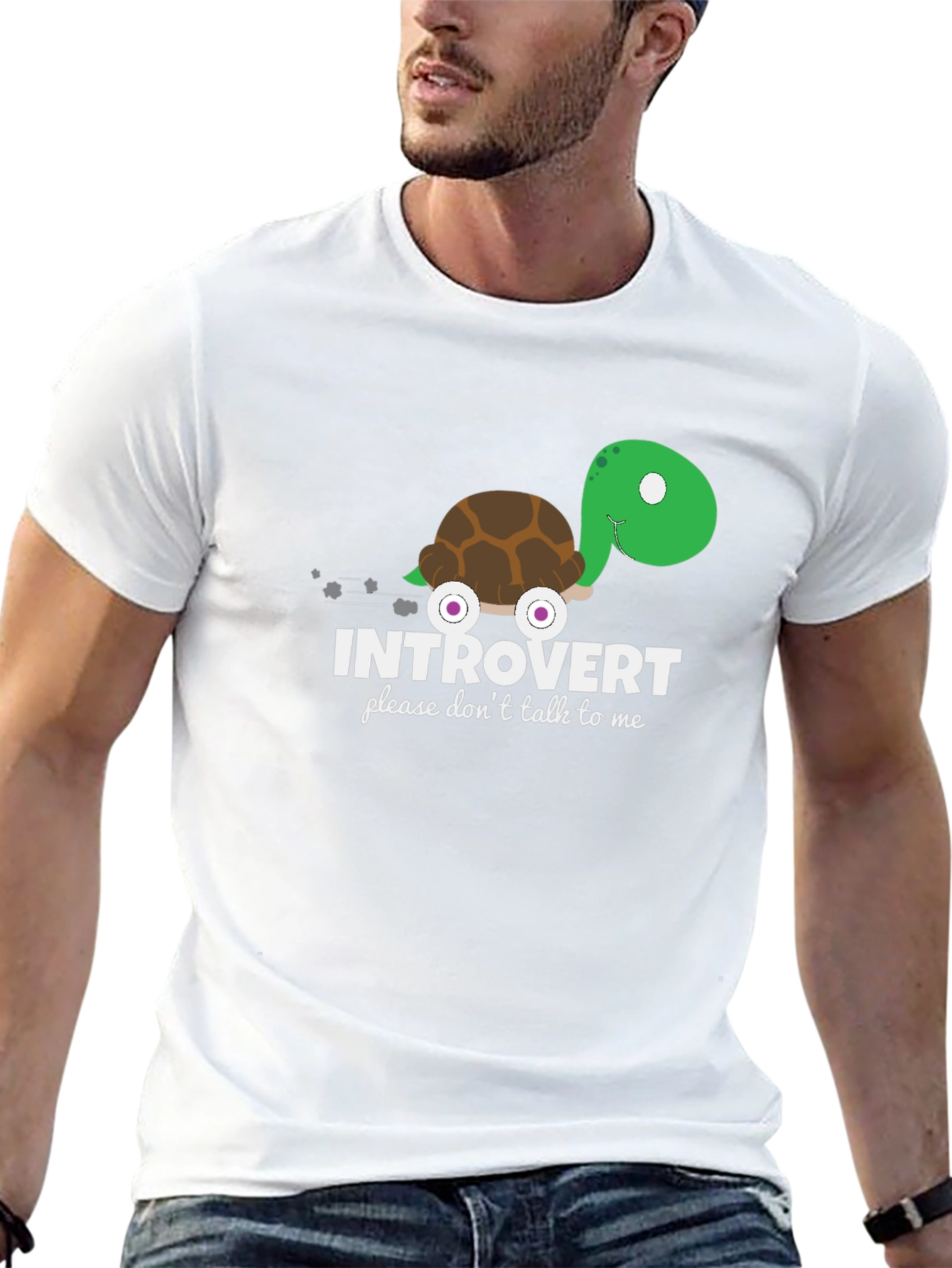 Black Introvert Turtle Graphic T-Shirt view 13