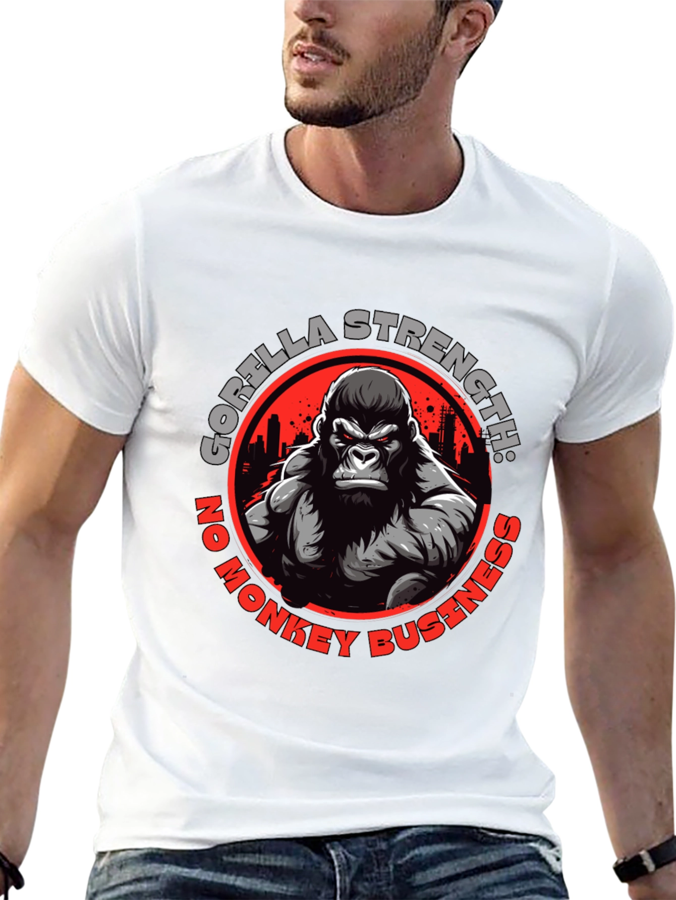 Black Gorilla Strength Graphic T-Shirt view 13
