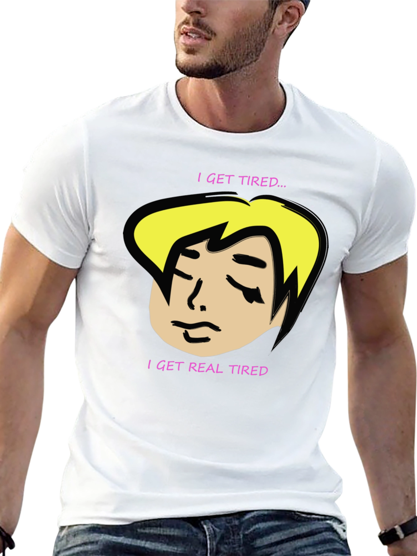 Black I Get Tired T-Shirt - Funny Graphic Tee view 13