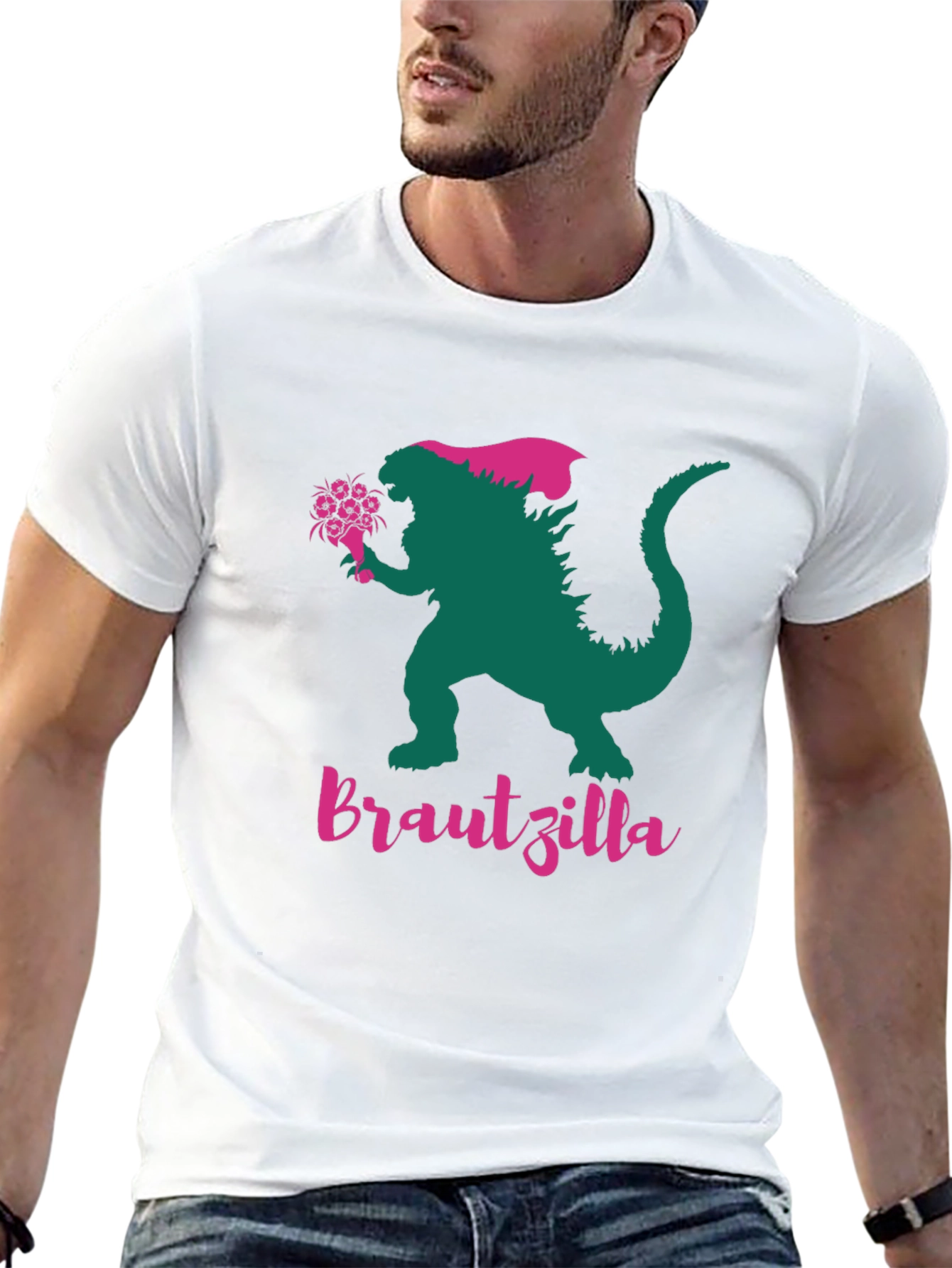 Black Bridesauruszilla Graphic Tee - Hilarious Bridal Shirt view 13