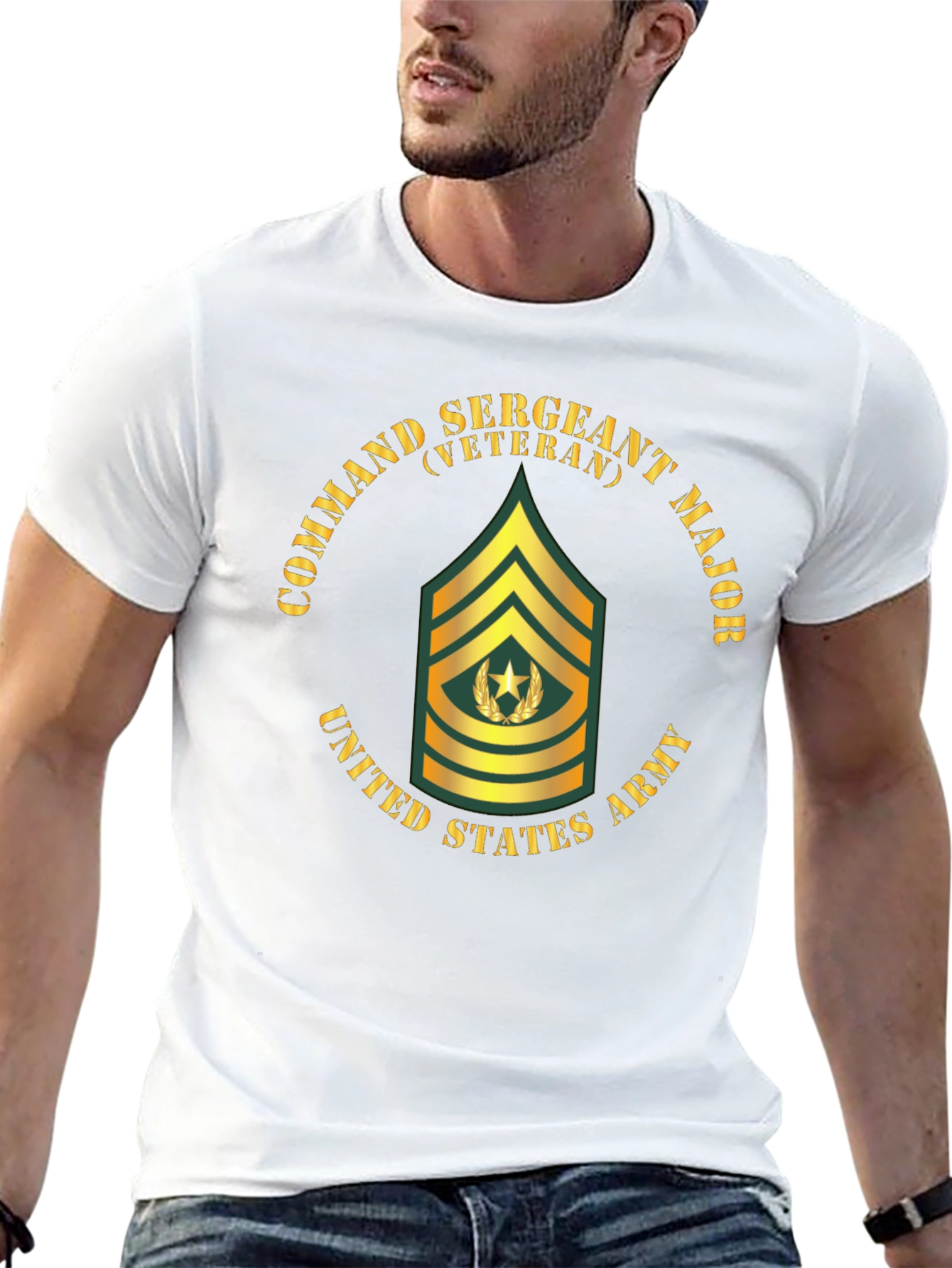 Black Veteran Command Sergeant Major T-Shirt view 13