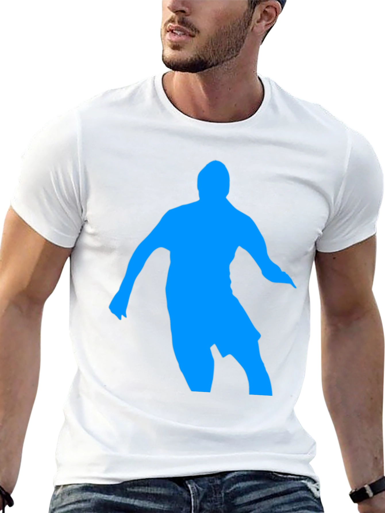 Black Blue Silhouette Graphic Black T-Shirt view 13