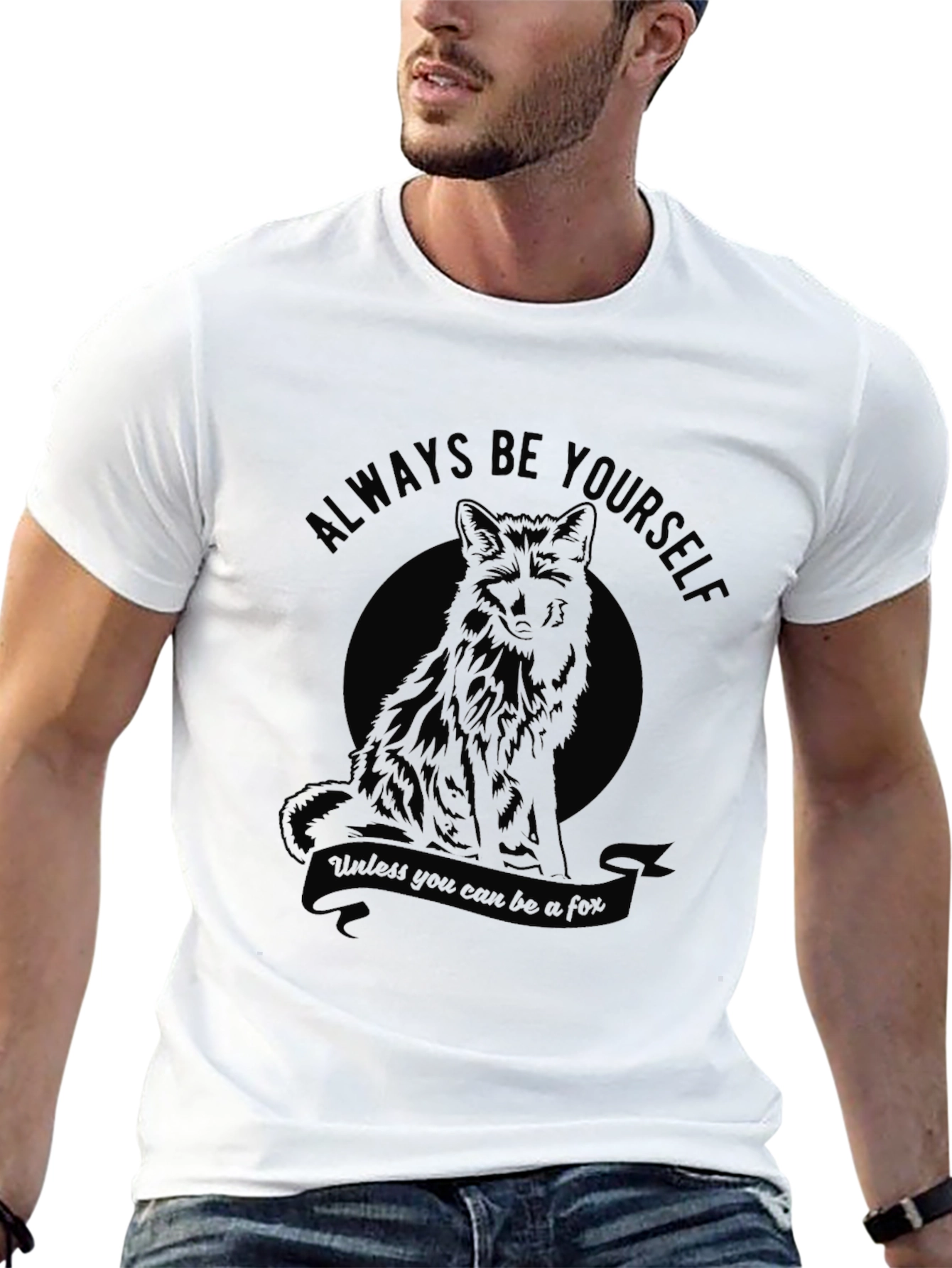 Black Always Be Yourself Black Fox T-Shirt view 13