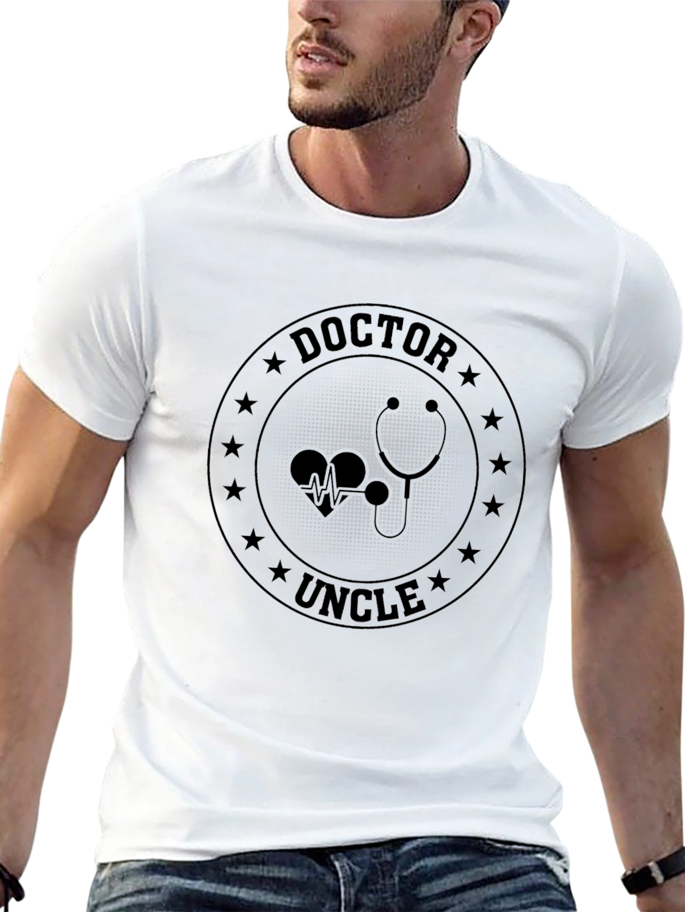 Black Doctor Uncle Graphic Tee - Medical Profession view 13