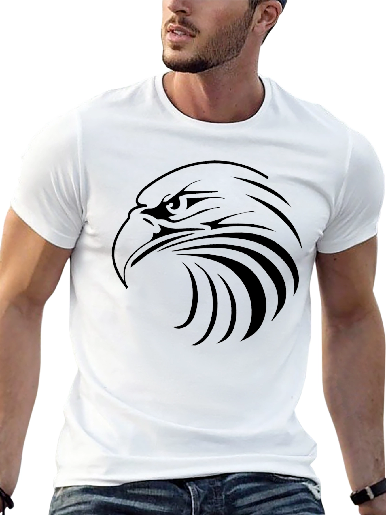Black Bold Eagle Graphic Black T-Shirt view 13