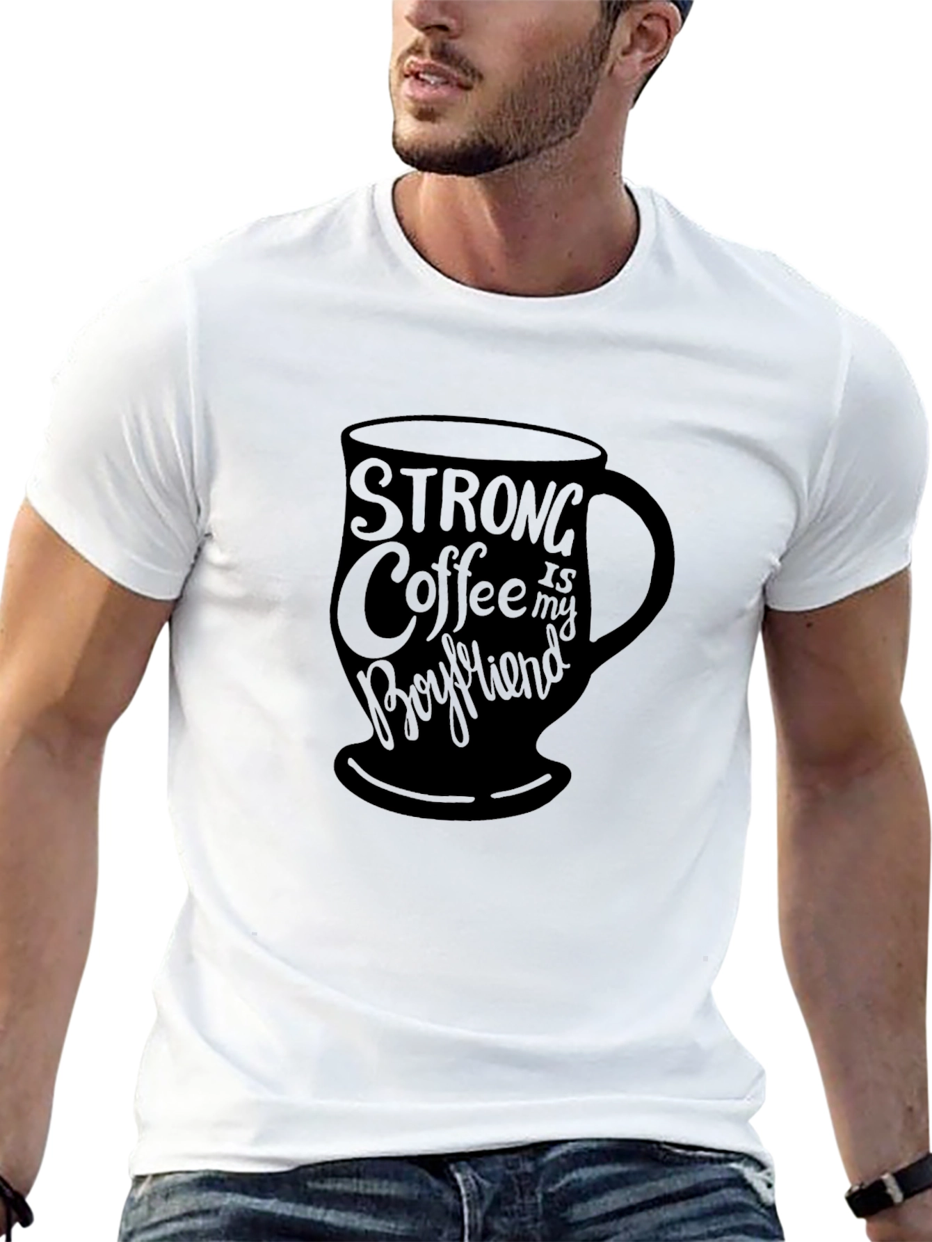 Black Strong Coffee is My Boyfriend Graphic Tee view 13
