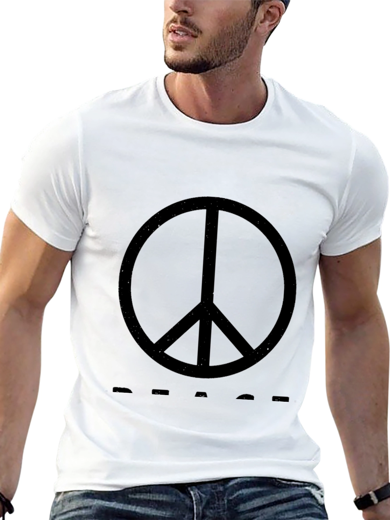 Black Peace Sign Graphic T-Shirt - Black view 13