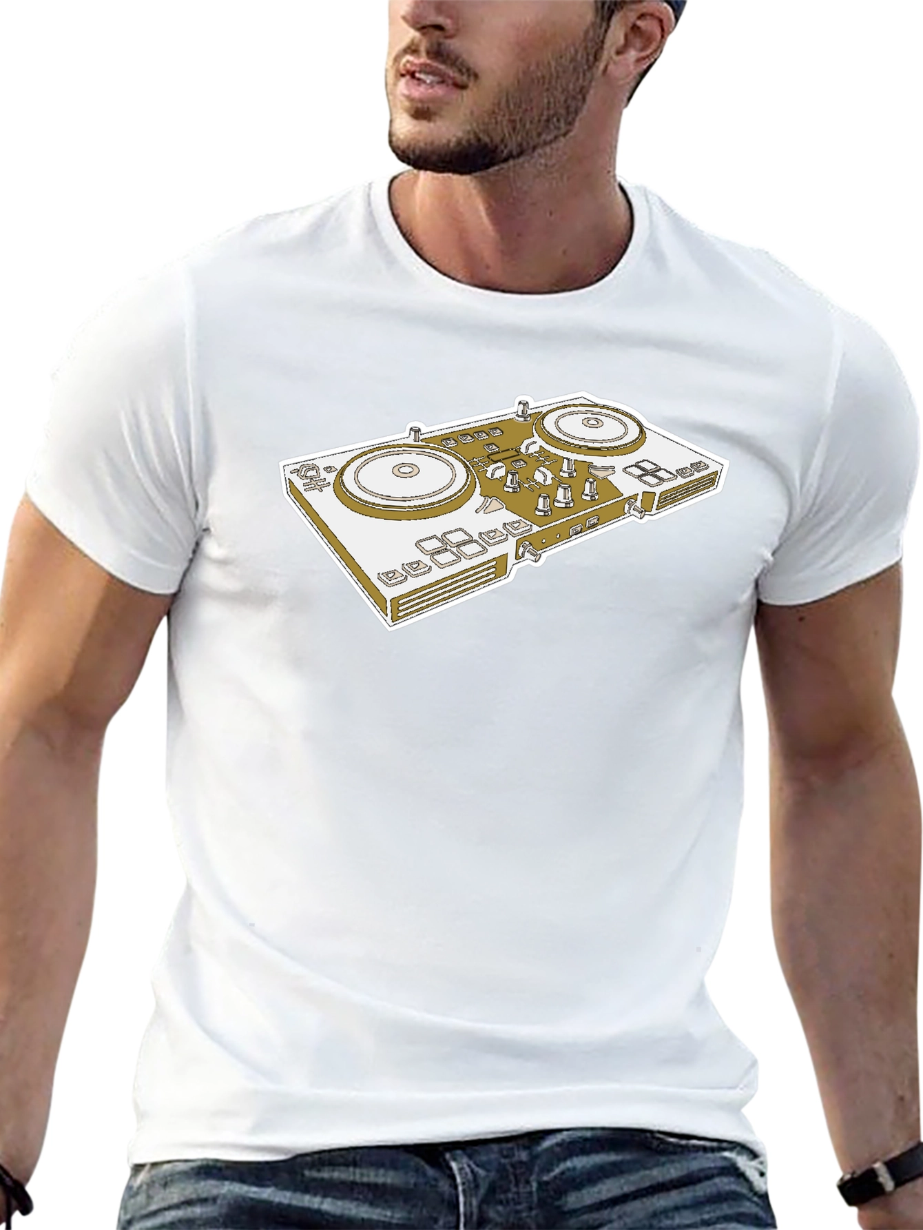 Black DJ Turntable Graphic Tee - Black Cotton view 13