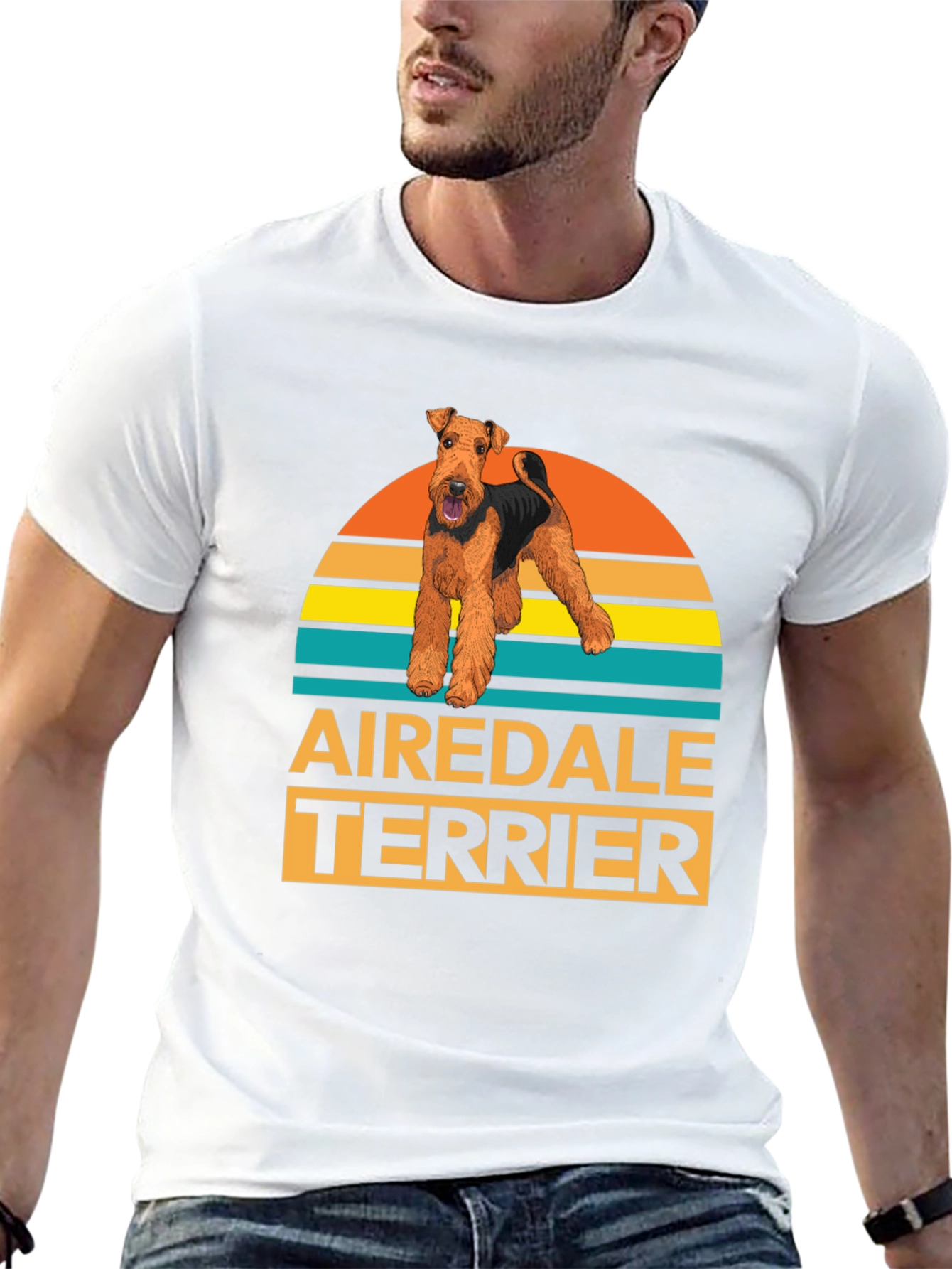 Black Airedale Terrier Dog Graphic T-Shirt view 13