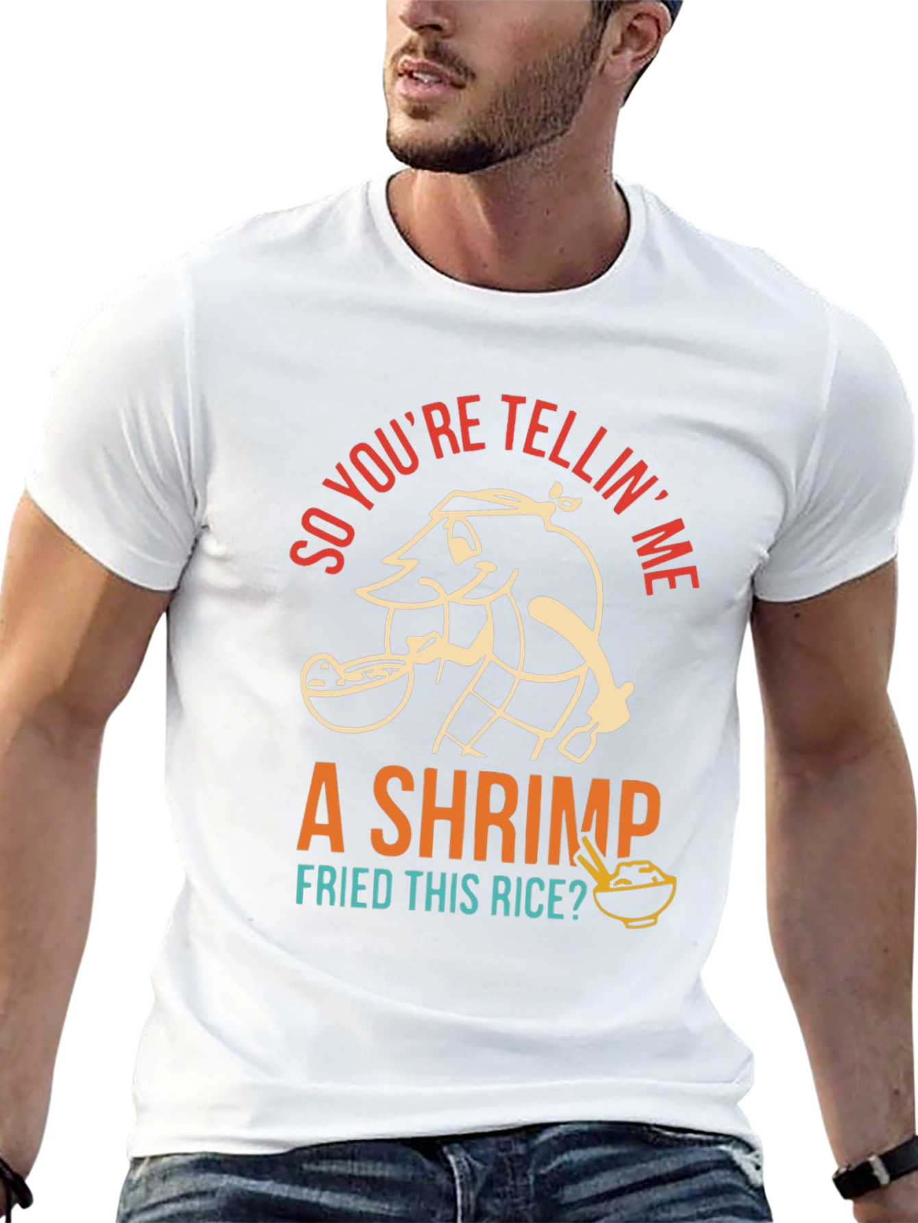 Black Shrimp Fried Rice T-Shirt - Funny Foodie Tee view 13