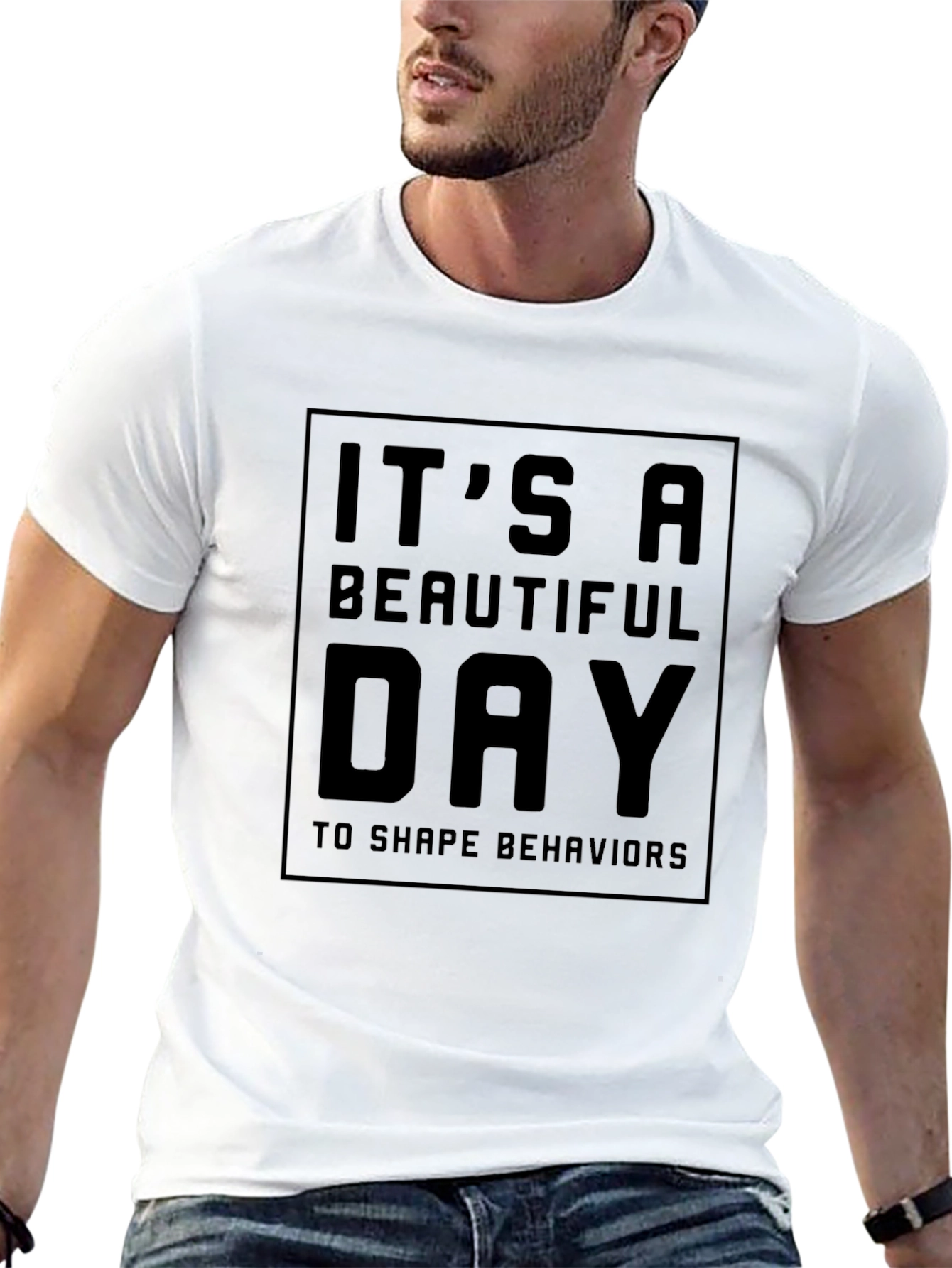 Black It's A Beautiful Day T-Shirt - Shape Behaviors view 13