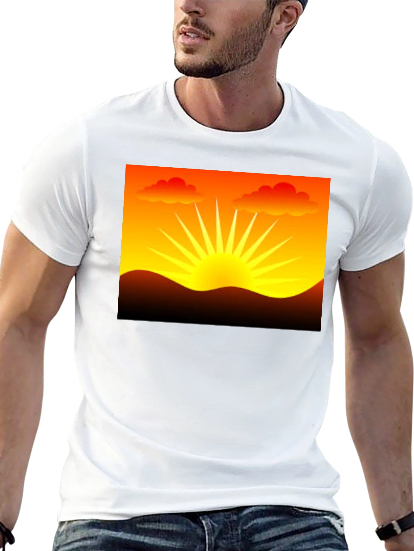 Black Sunset Graphic Black T-Shirt view 13