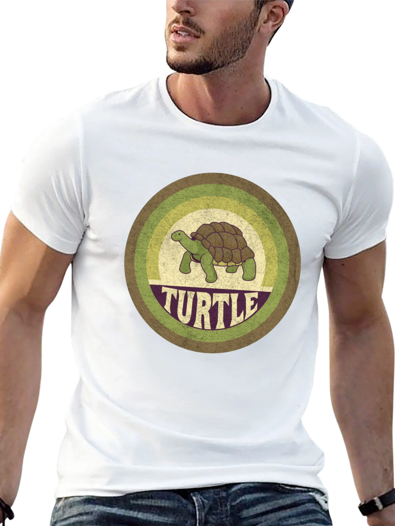 Black Retro Turtle Graphic Tee - Vintage Style Comfort view 13