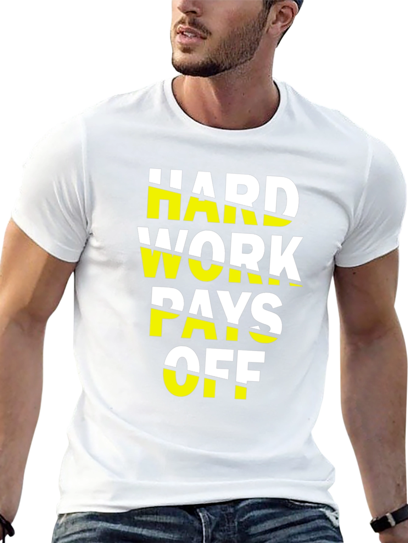 Black Hard Work Pays Off Graphic Tee view 13