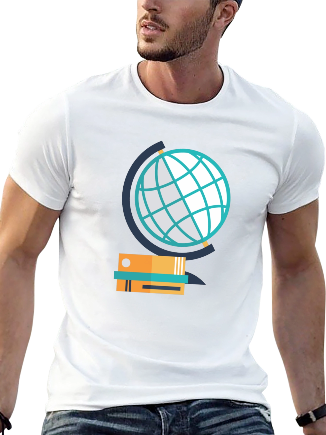 Black Globe & Books Graphic Tee - Study in Style! view 13