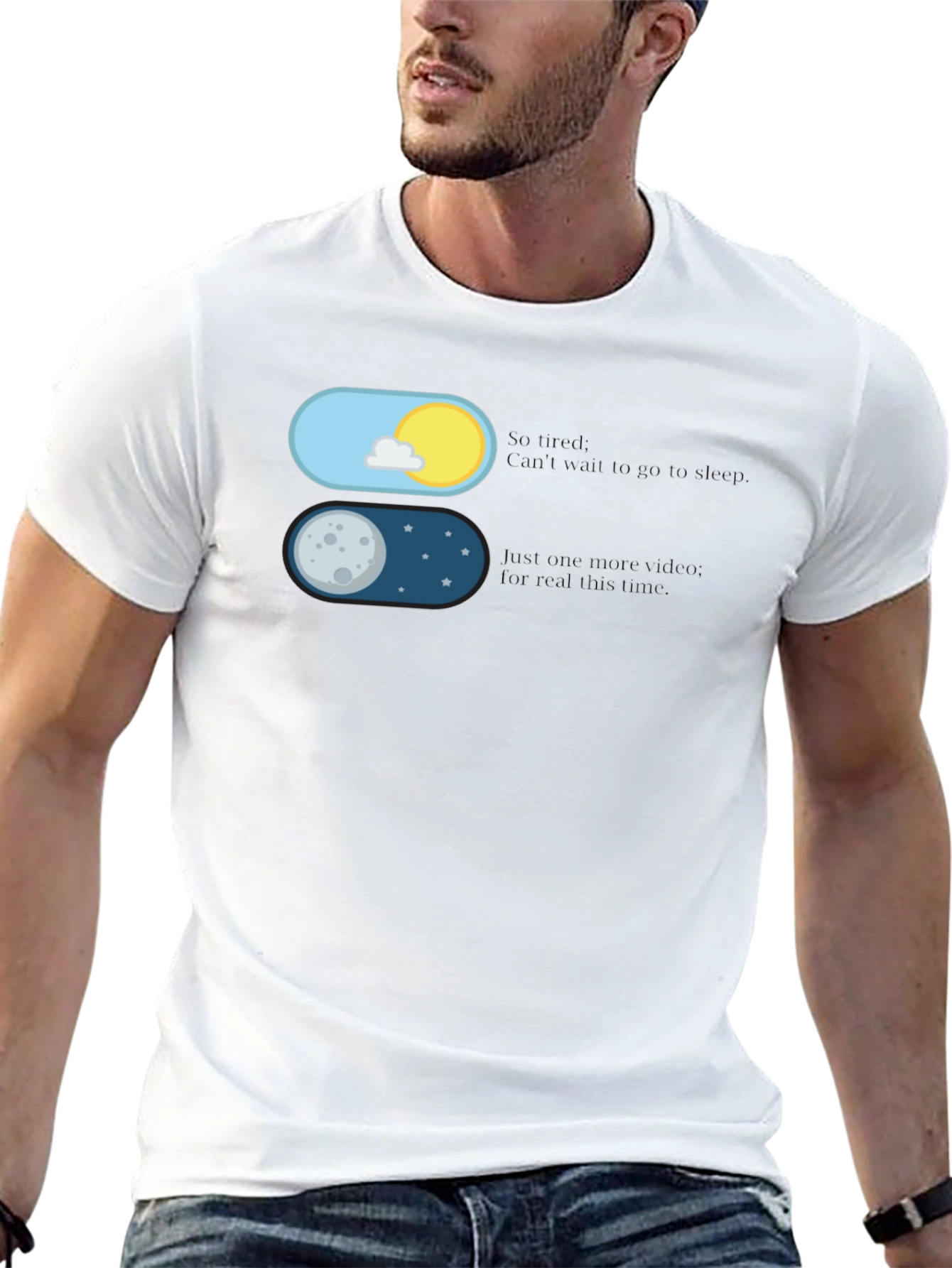 Black Sleep Mode Funny T-Shirt view 13