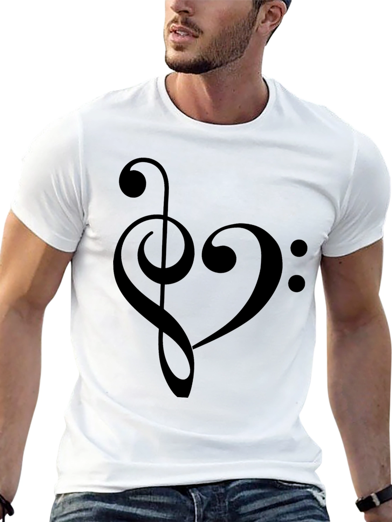 Black Musical Heart T-Shirt - Stylish Graphic Tee view 13