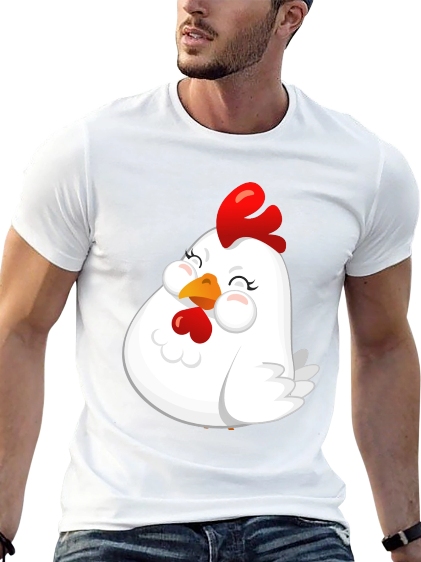 Black Cute Chicken Graphic T-Shirt - Soft Cotton Blend view 13