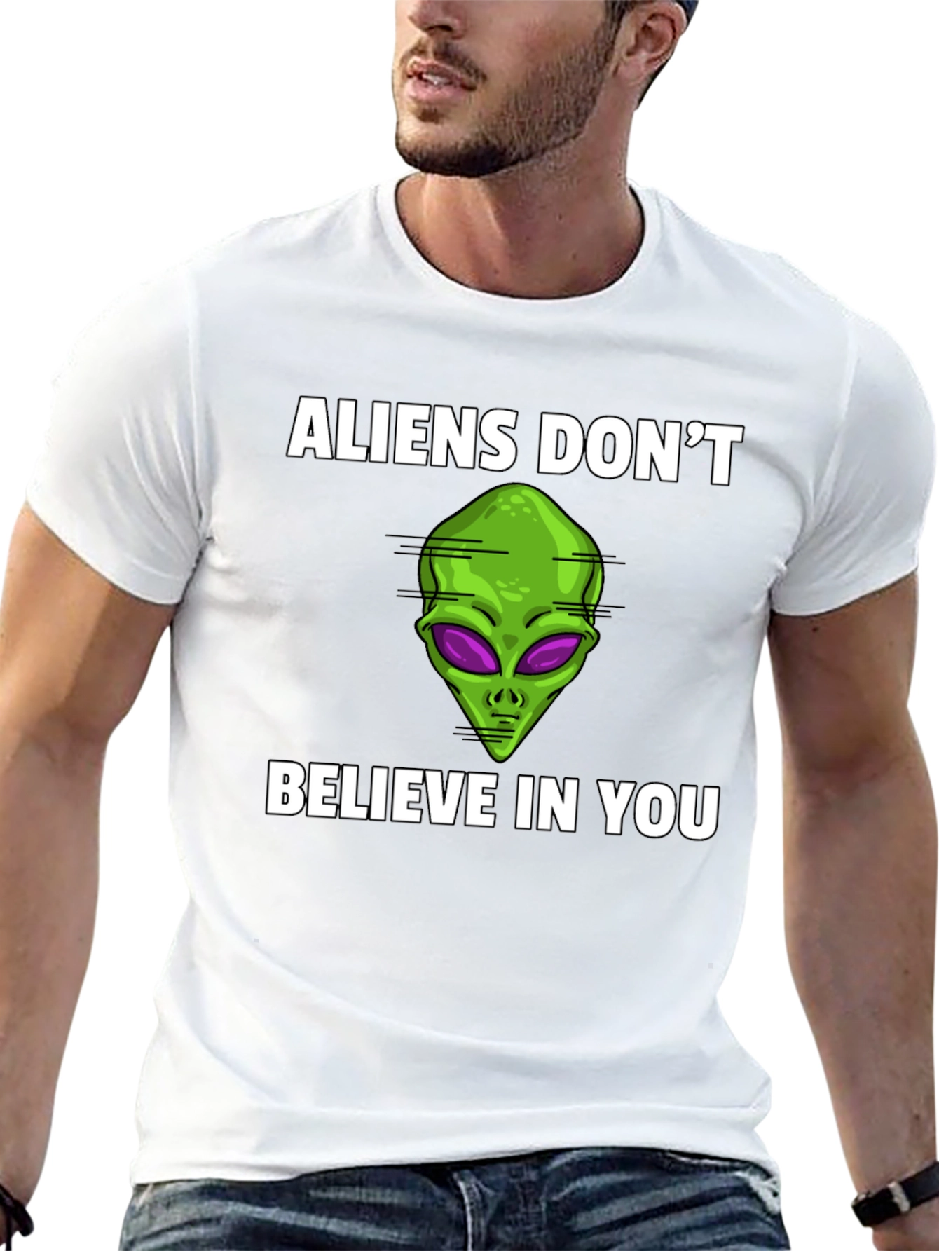 Black Aliens Don't Believe T-Shirt view 13