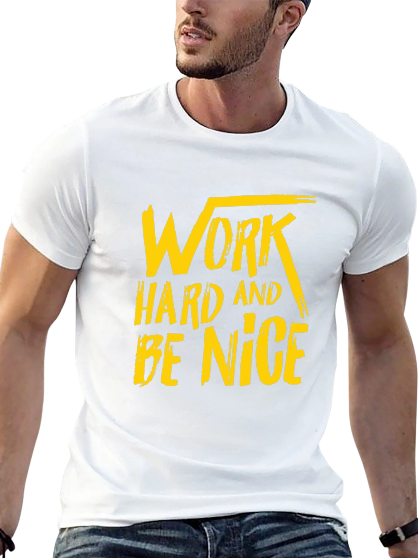 Black Work Hard Be Nice Graphic Tee view 13