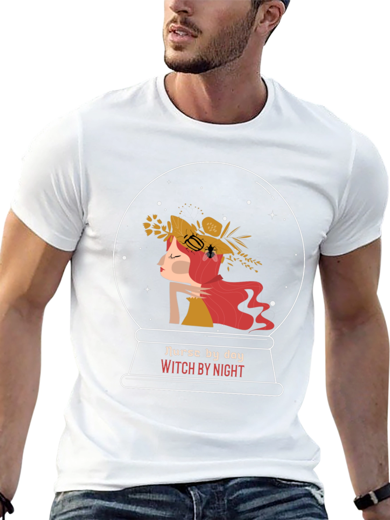 Black Nurse by Day Witch by Night Graphic T-Shirt view 13
