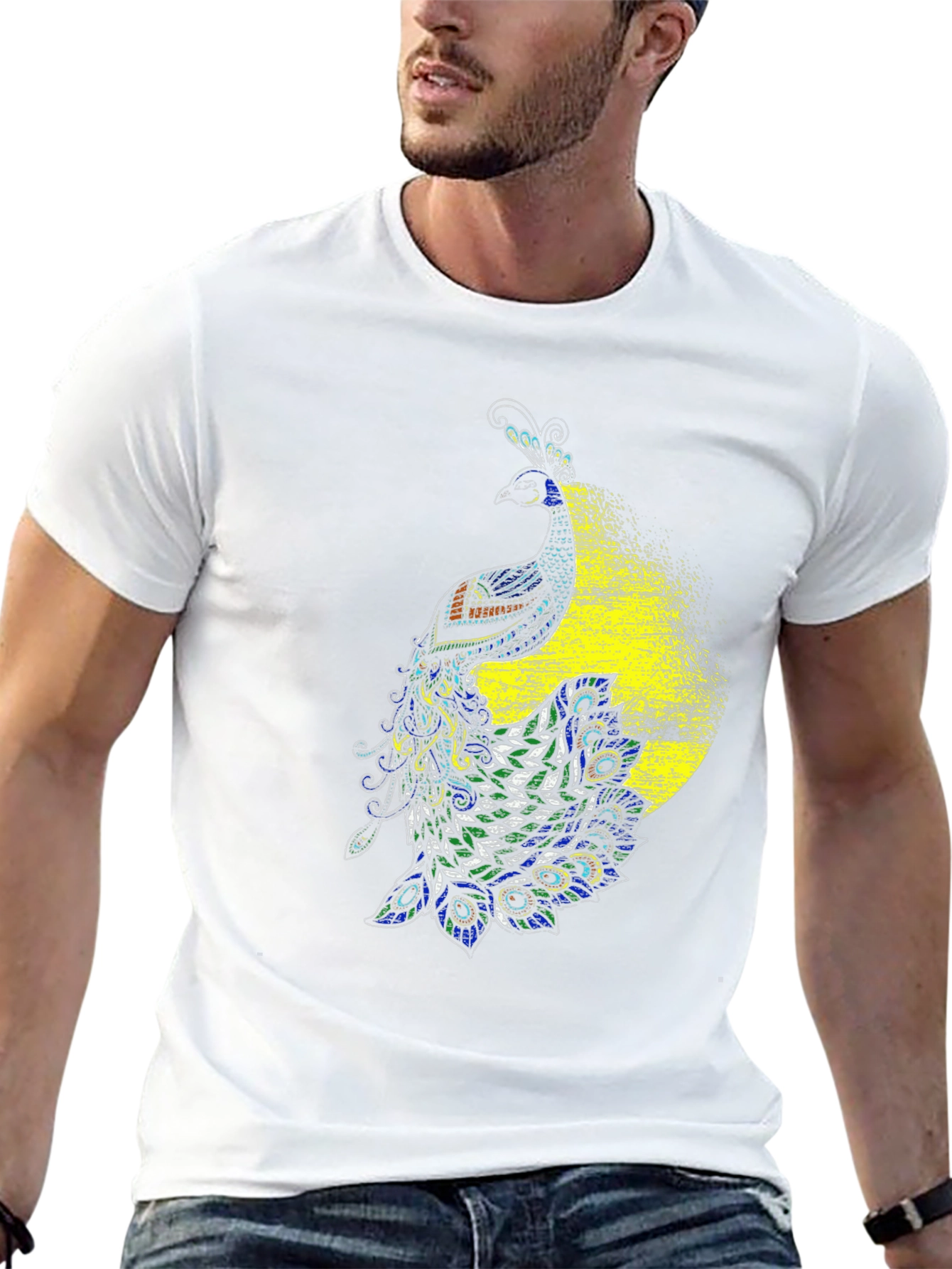 Peacock Graphic Black T-Shirt - Bold & Stylish Design - 13