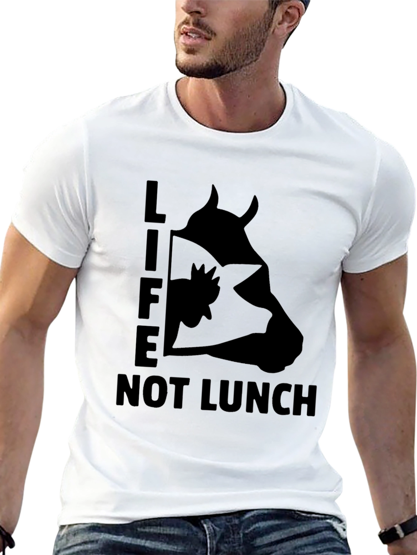 Black Life Not Lunch T-Shirt - Vegan Graphic Tee view 13