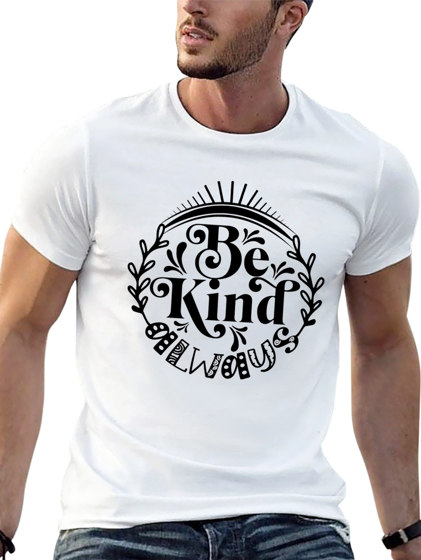 Black Be Kind Always Graphic Tee - Black Unisex T-Shirt view 13