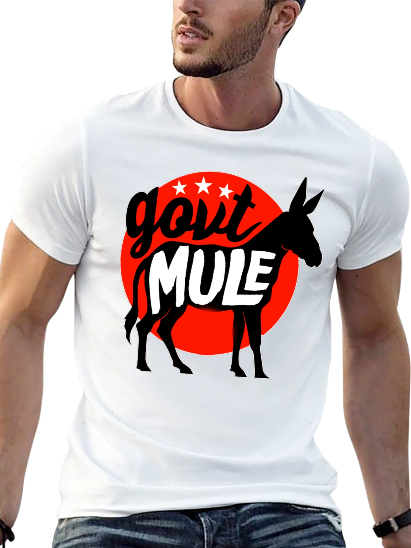 Black Govt Mule Graphic T-Shirt - Black Cotton Tee view 13