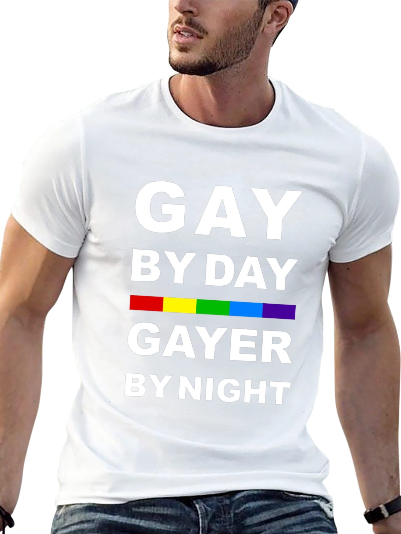 Black Gay By Day Gayer By Night Black Pride T-Shirt view 13