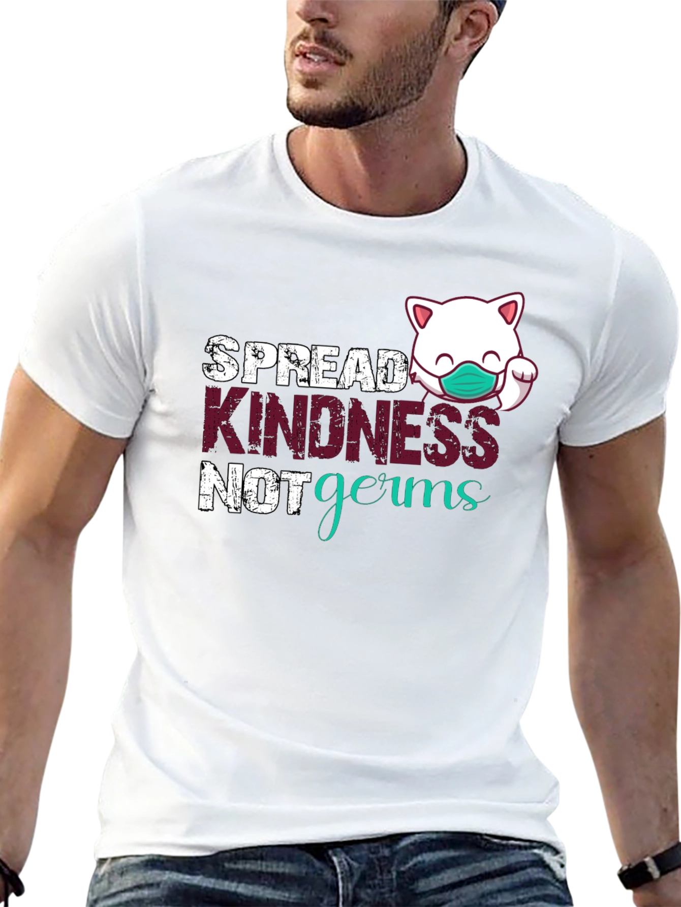 Black Spread Kindness, Not Germs Graphic Tee view 13