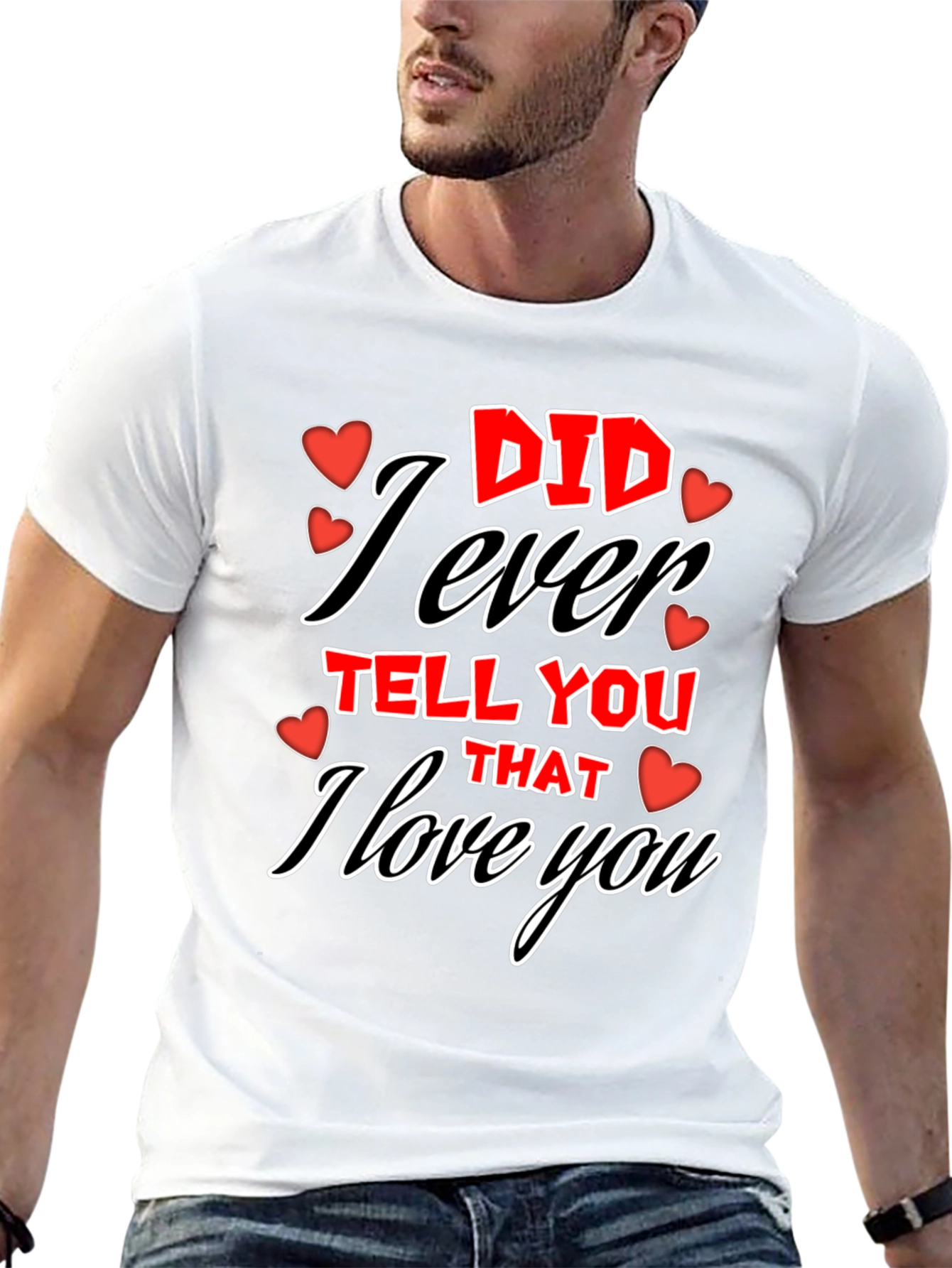 Black I Love You Graphic Tee - Valentine's Day T-Shirt view 13