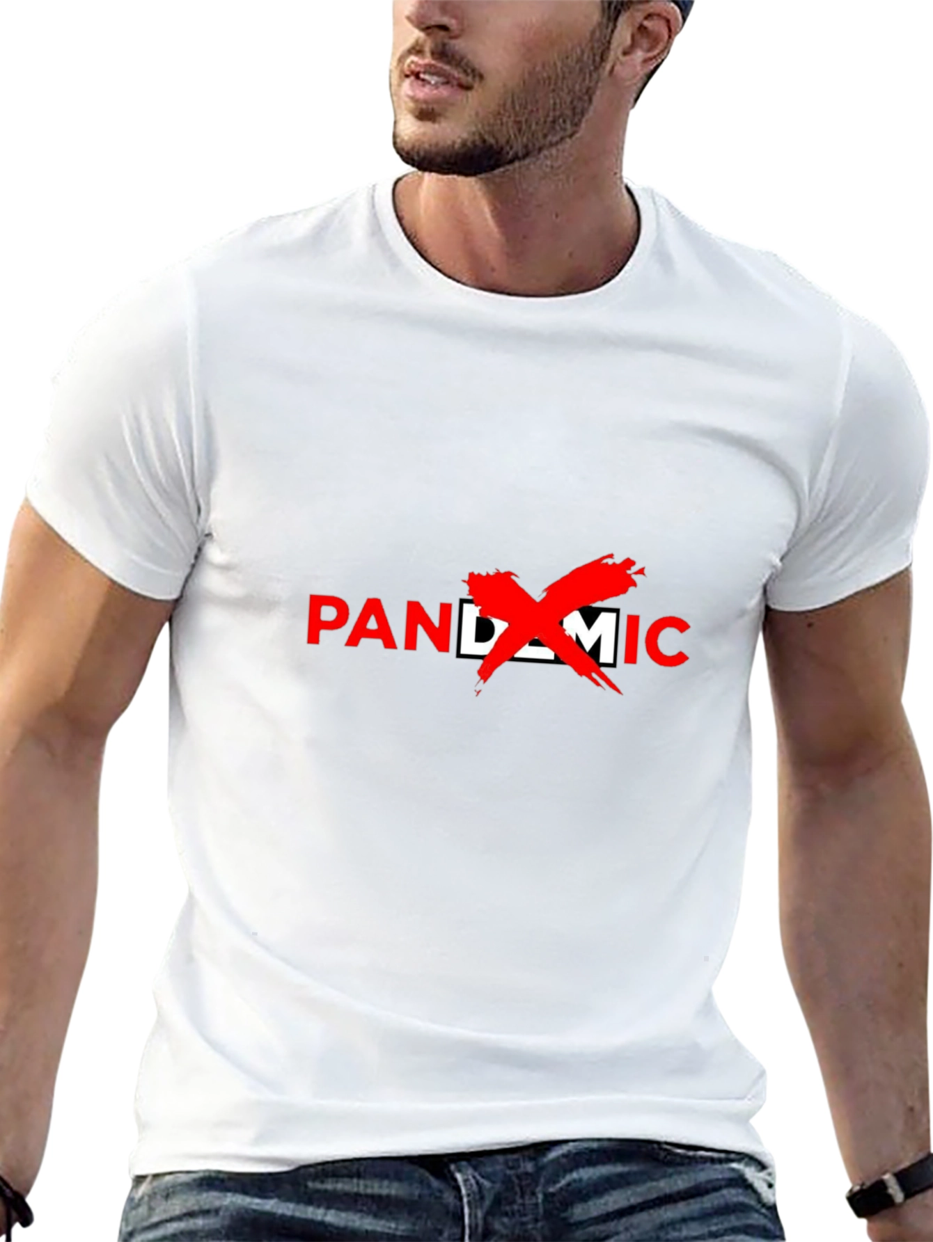 Black Pandemic Crossed Out Graphic T-Shirt view 13