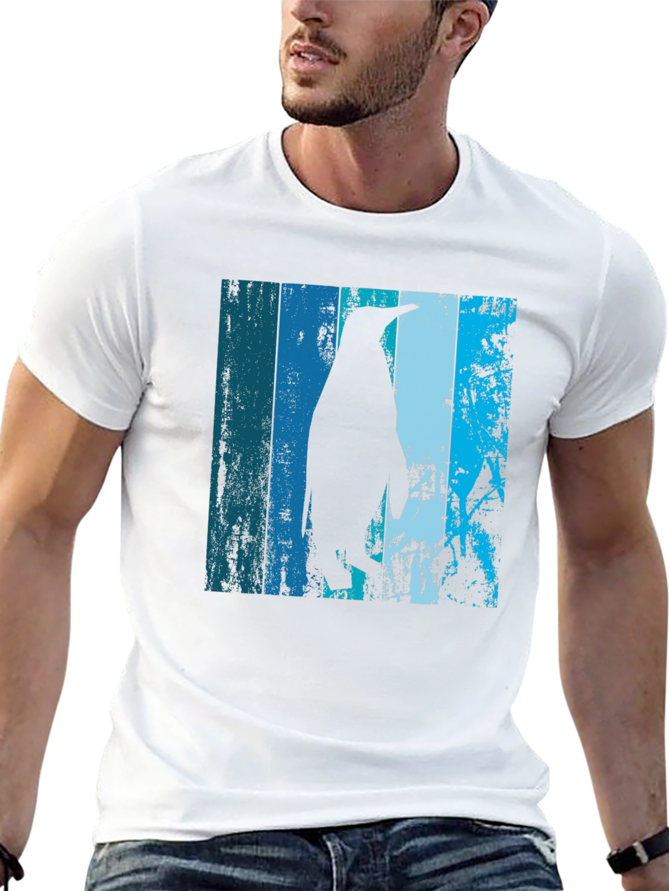 Black Cool Penguin Graphic T-Shirt - Black view 13