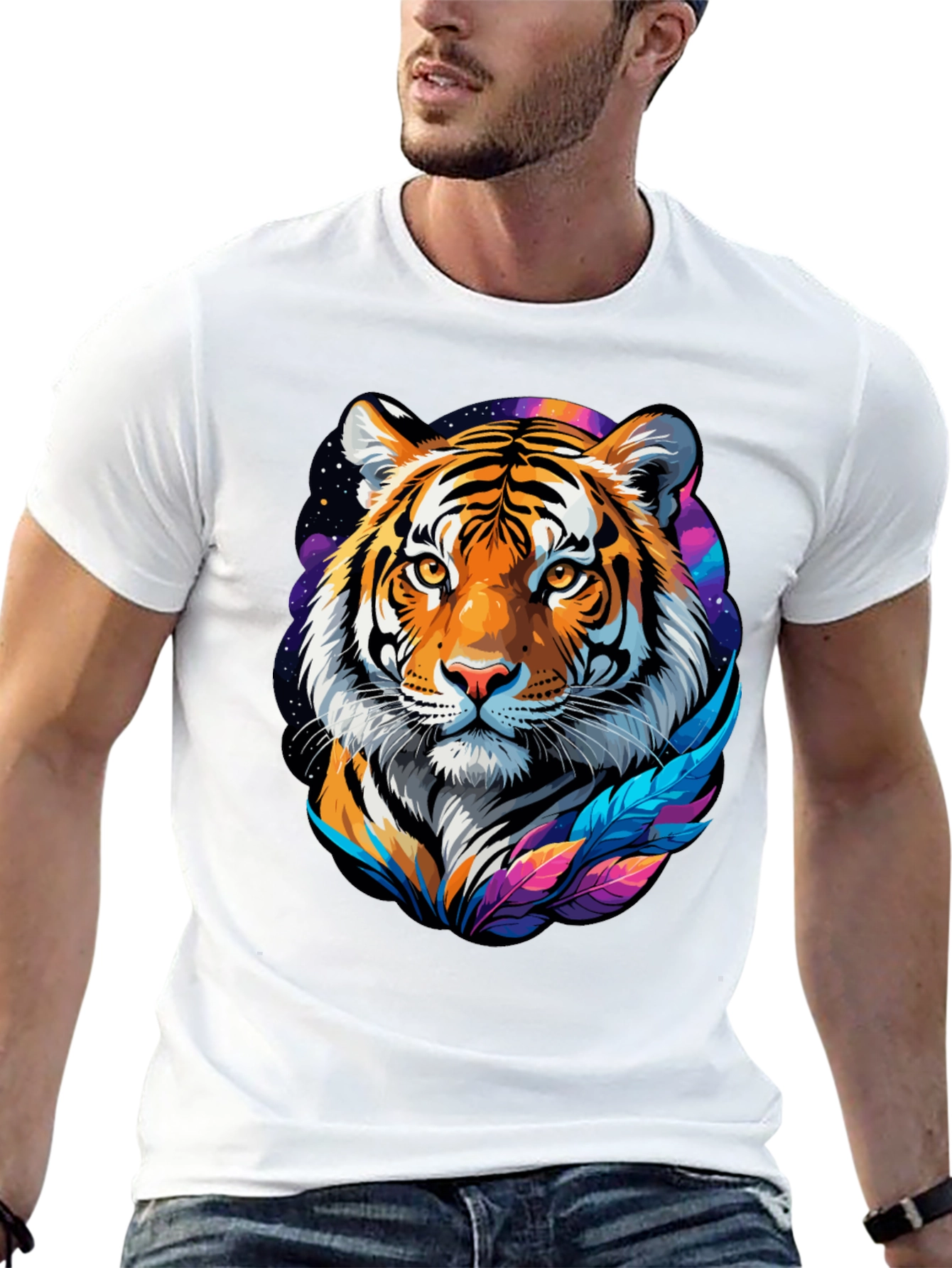 Black Tiger Graphic Tee - Men's Black T-Shirt view 13