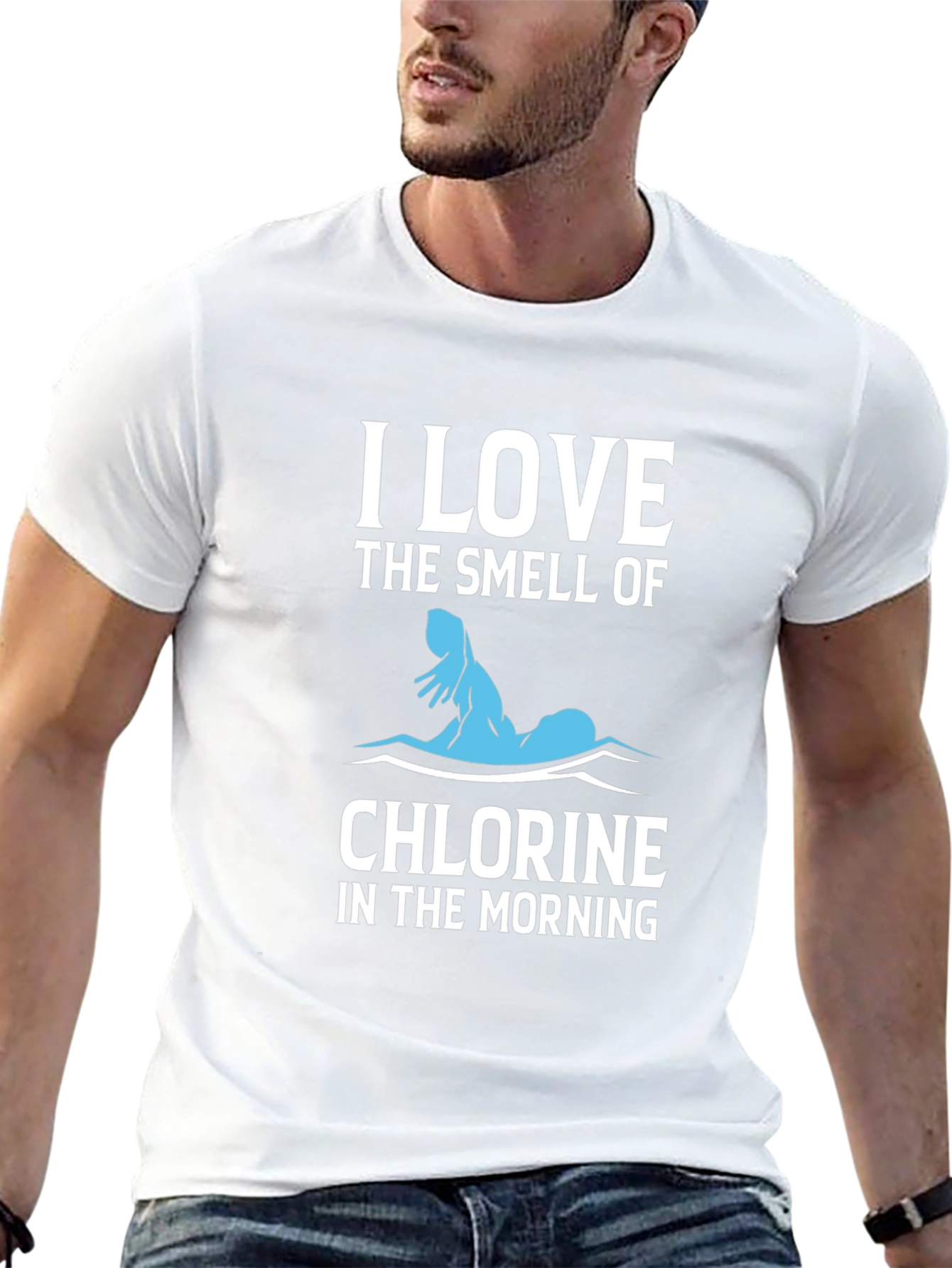 Black I Love The Smell of Chlorine T-Shirt view 13