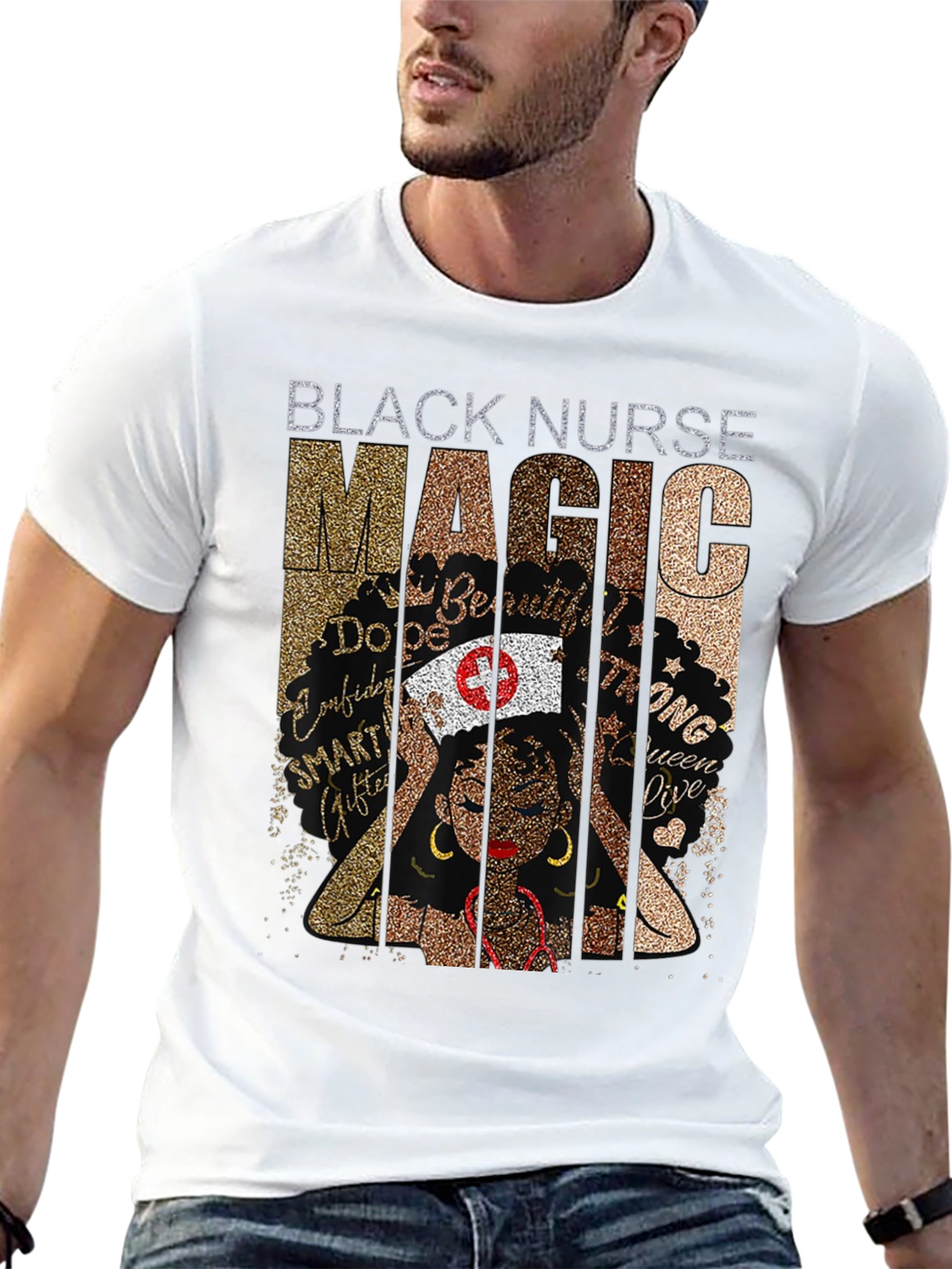 Black Black Nurse Magic Graphic T-Shirt view 13