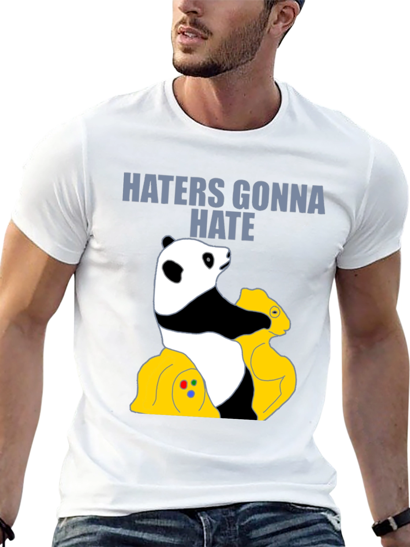 Black Haters Gonna Hate Panda T-Shirt - Gamer Style view 13