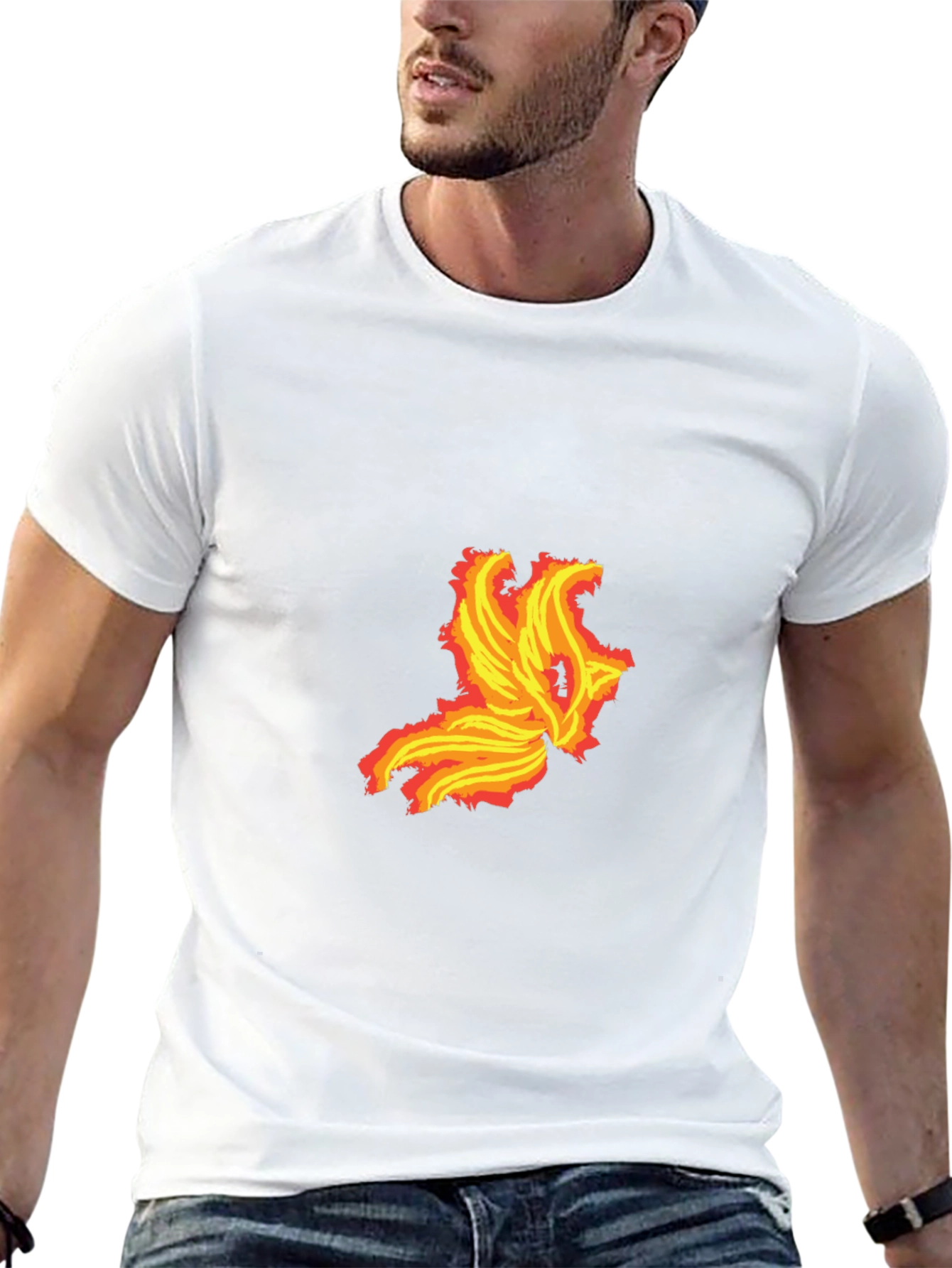 Black Fiery Phoenix Graphic Tee - Bold Black T-Shirt view 13